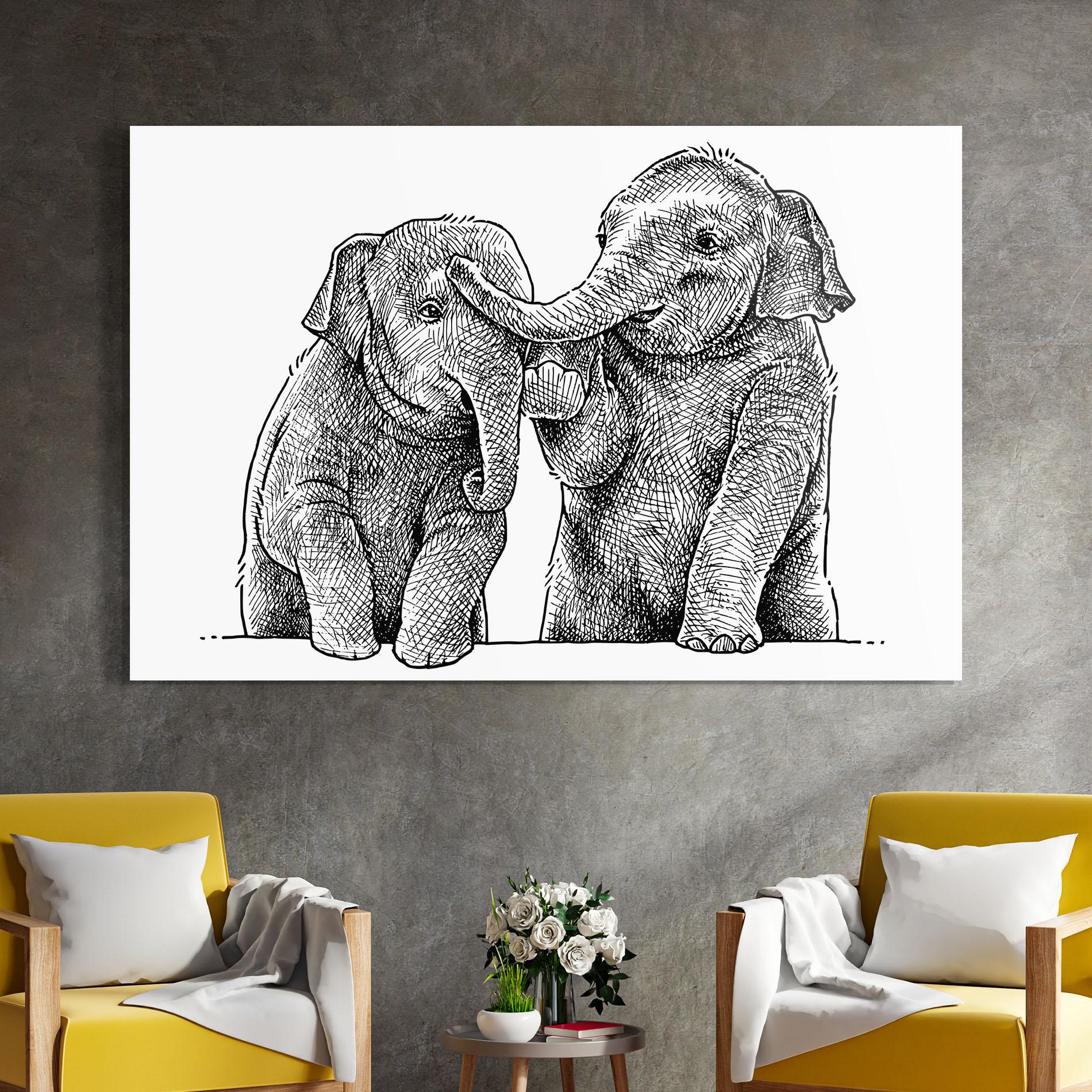 Obraz na Szkle Baby Elephants mockup 4