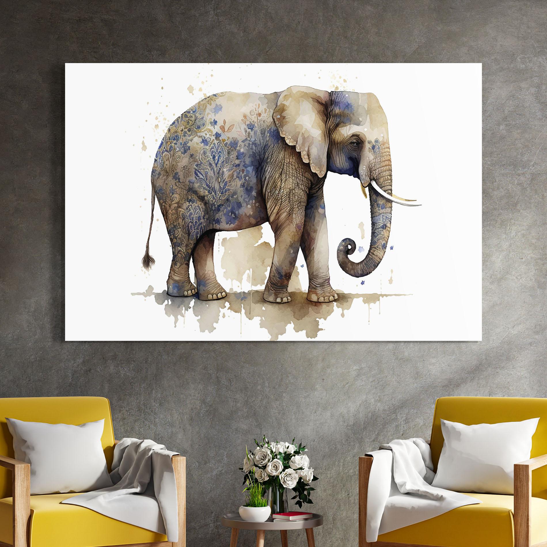 Obraz na Szkle Blue Grey Elephant mockup 4