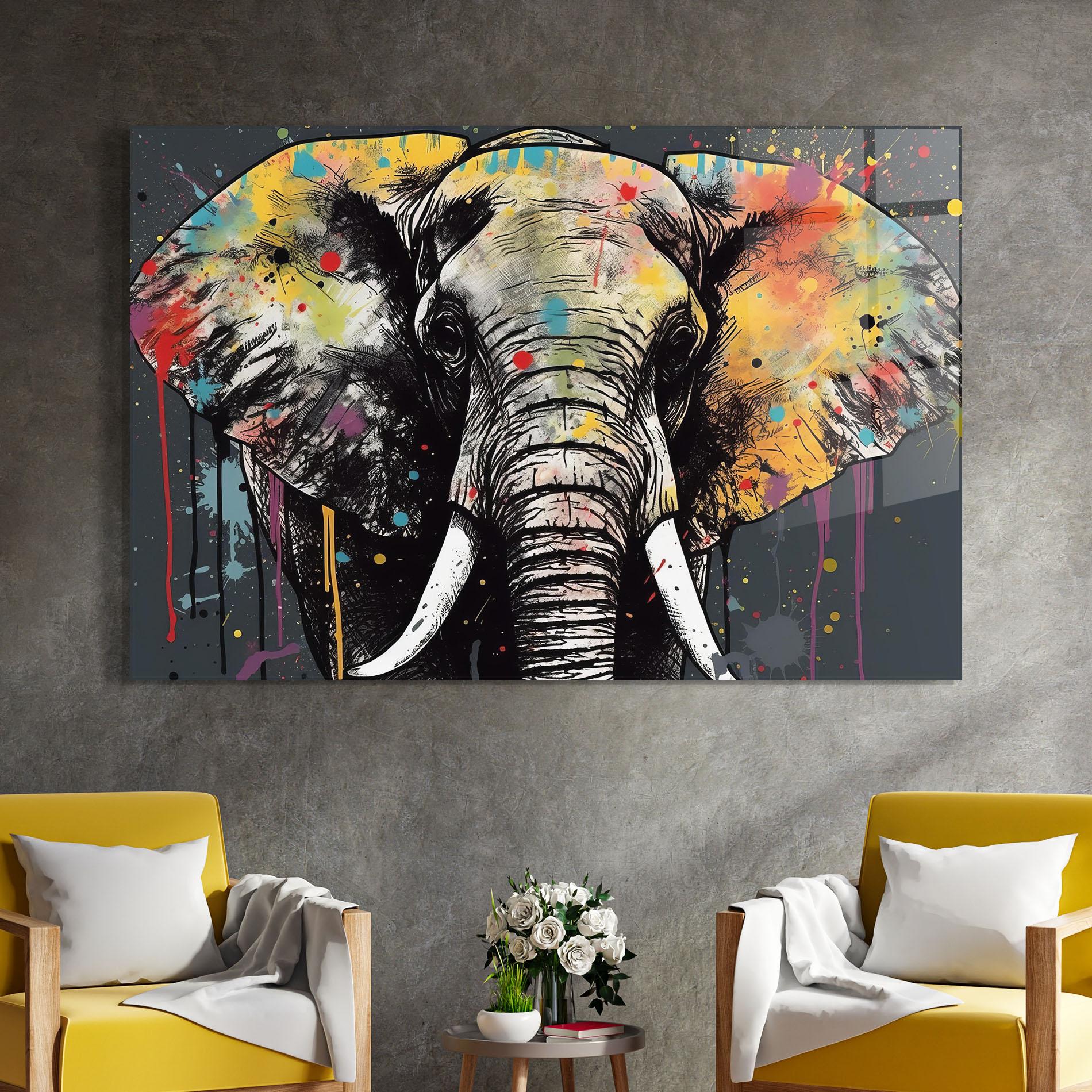 Obraz na Szkle Elephant Portrait Art mockup 4
