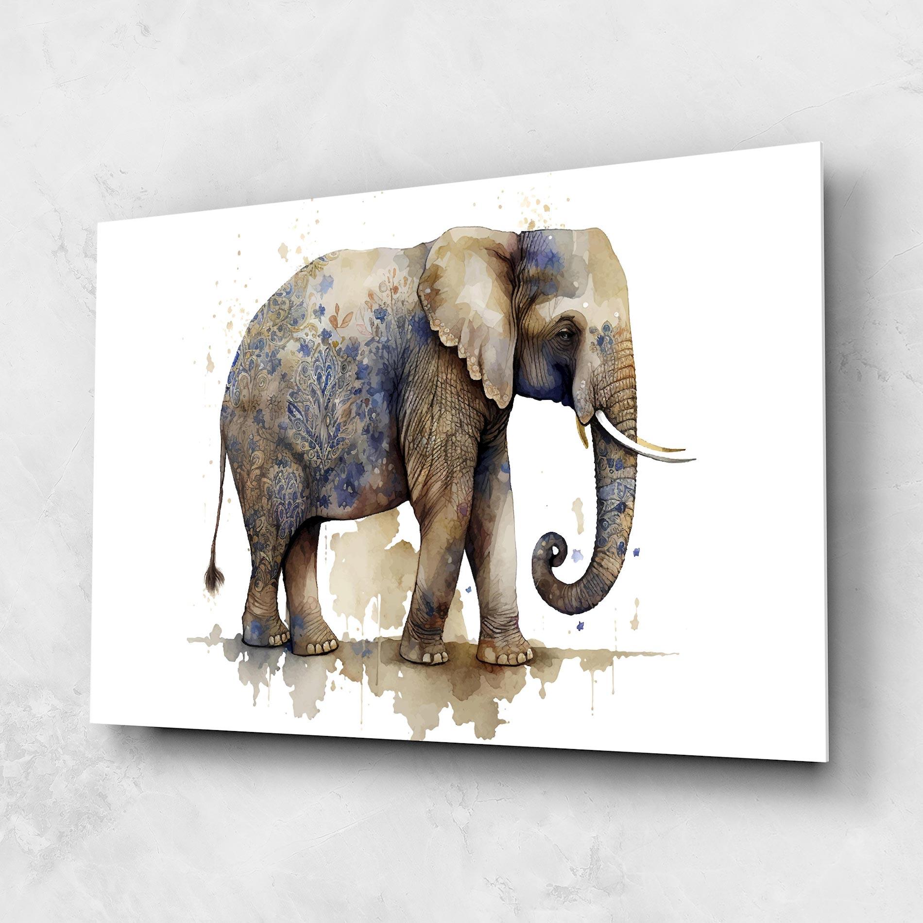 Obraz na Szkle Blue Grey Elephant mockup 1