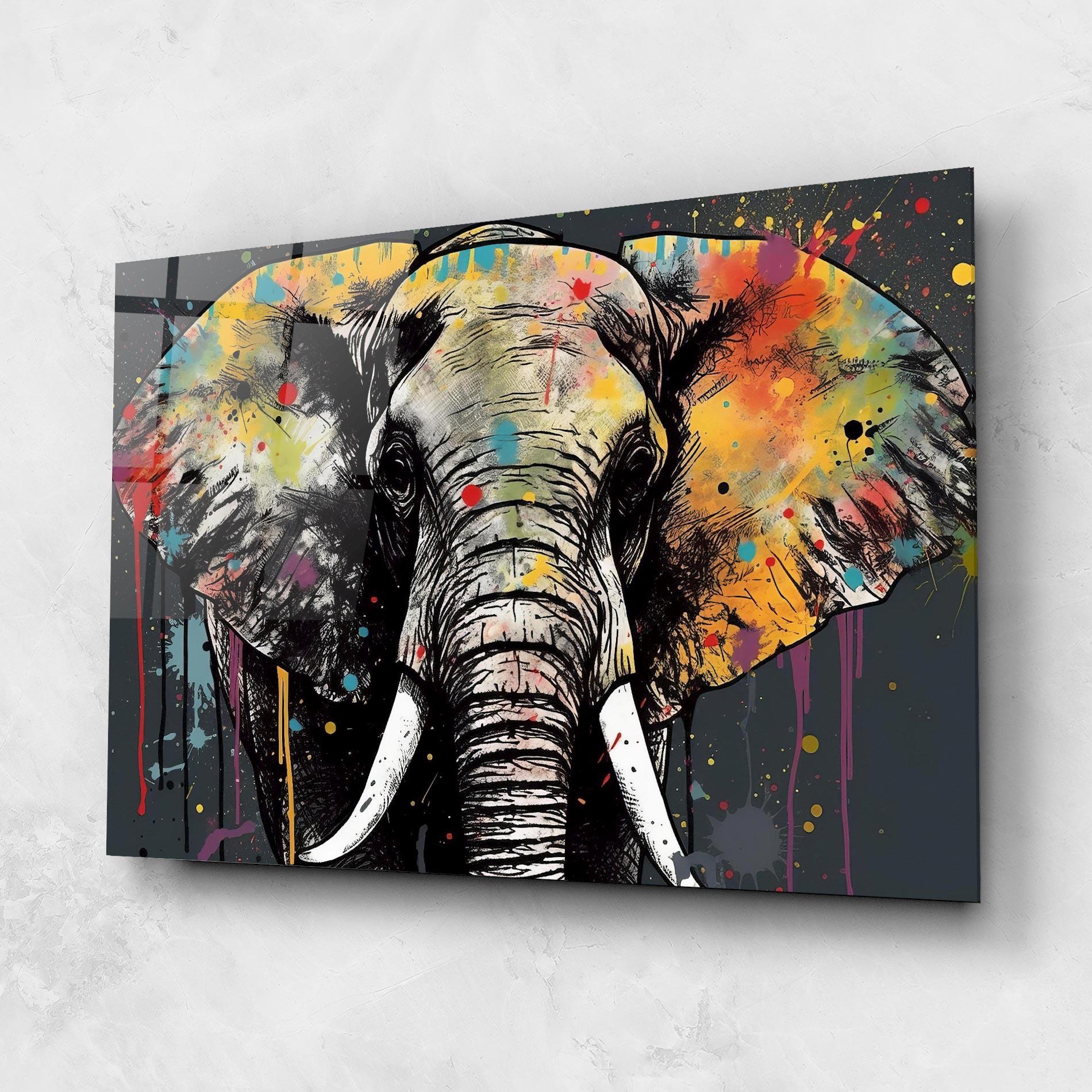 Obraz na Szkle Elephant Portrait Art mockup 1