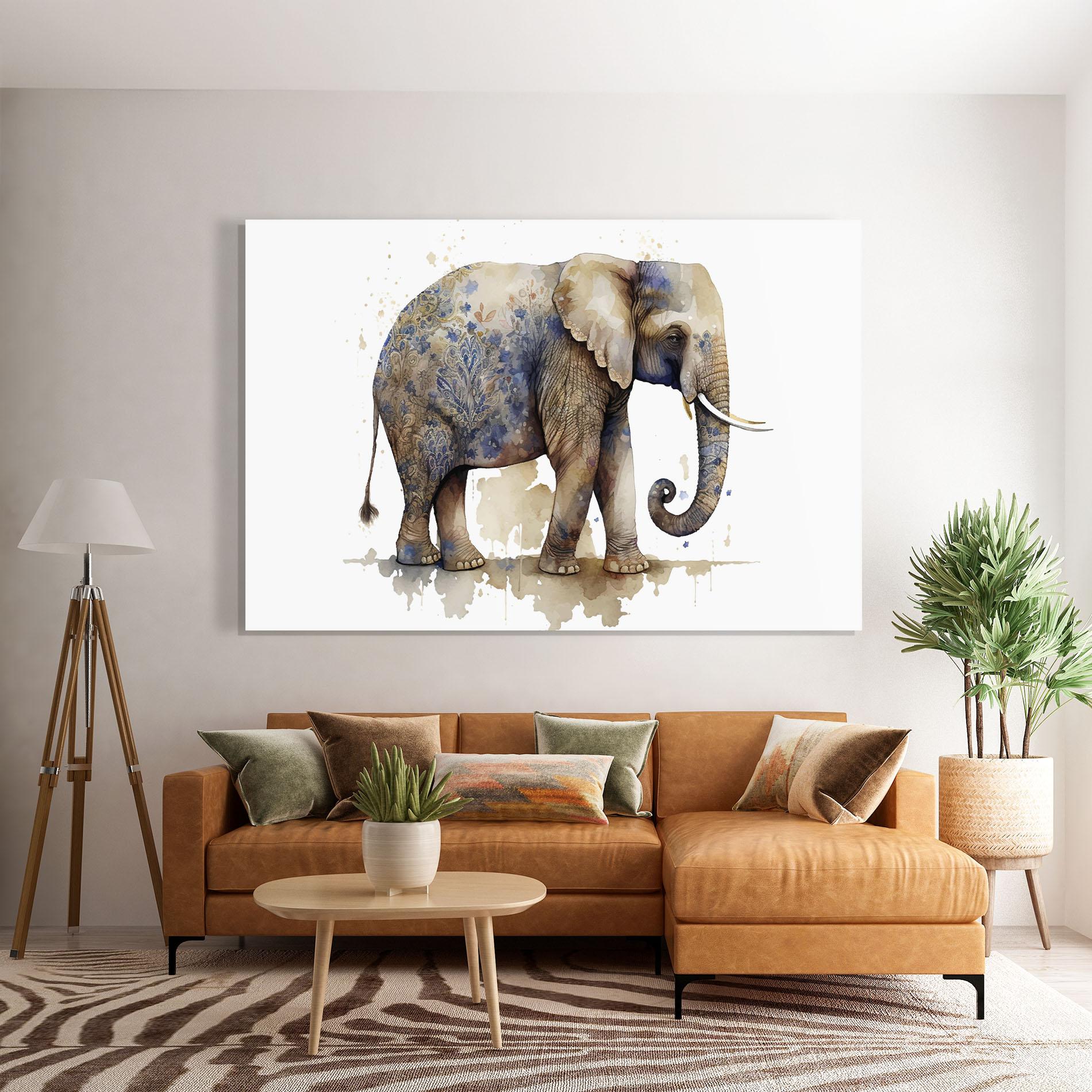 Obraz na Szkle Blue Grey Elephant mockup 7