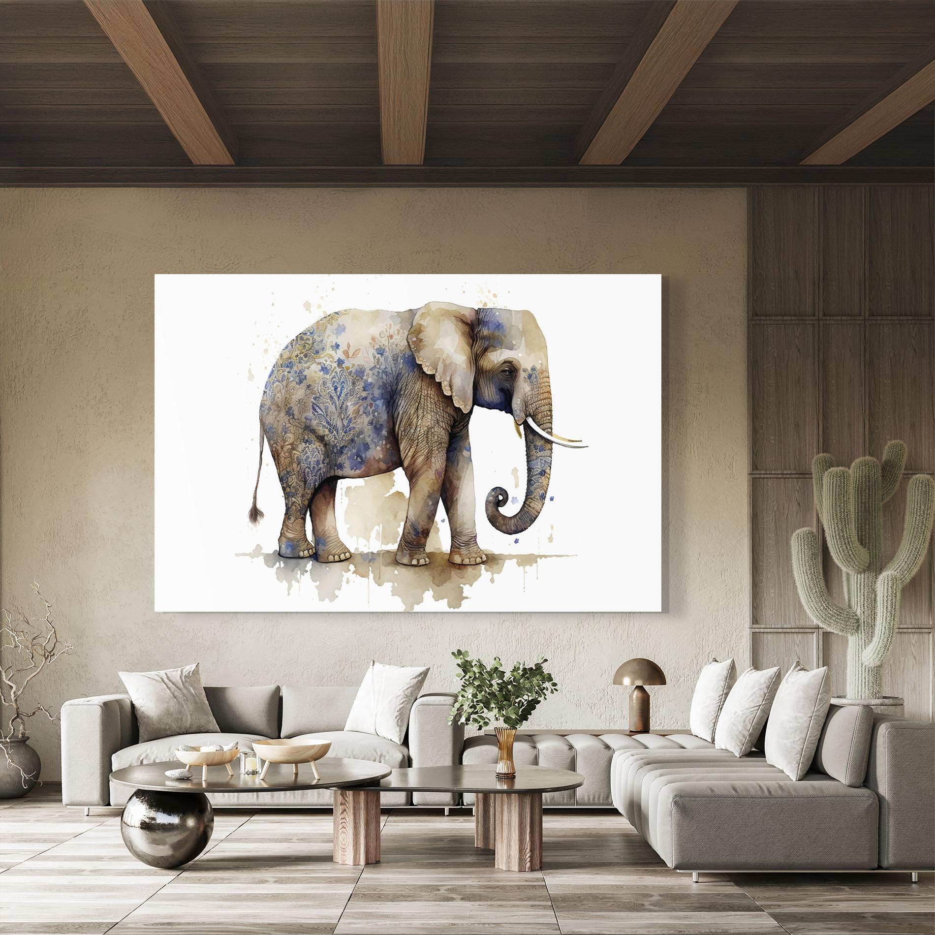 Obraz na Szkle Blue Grey Elephant mockup 8