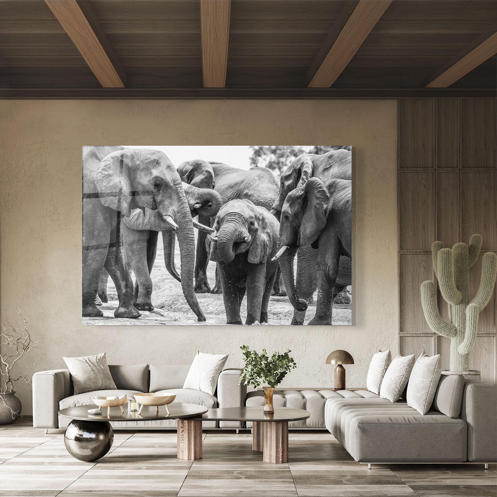 Obraz na Szkle Elephant Playing mockup 8