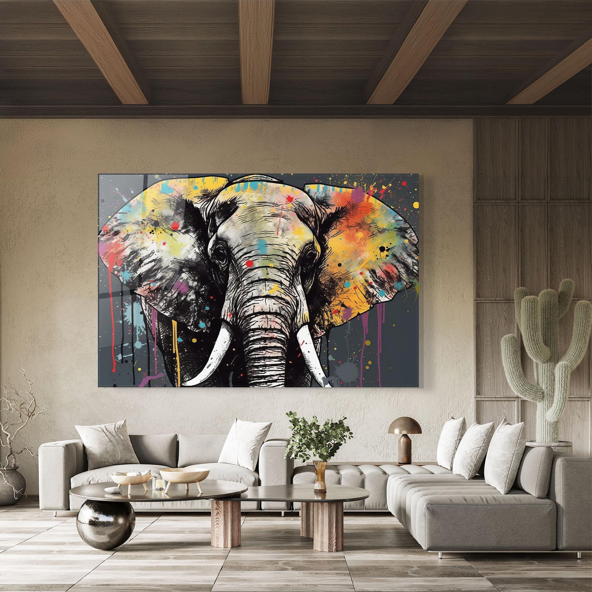 Obraz na Szkle Elephant Portrait Art mockup 8