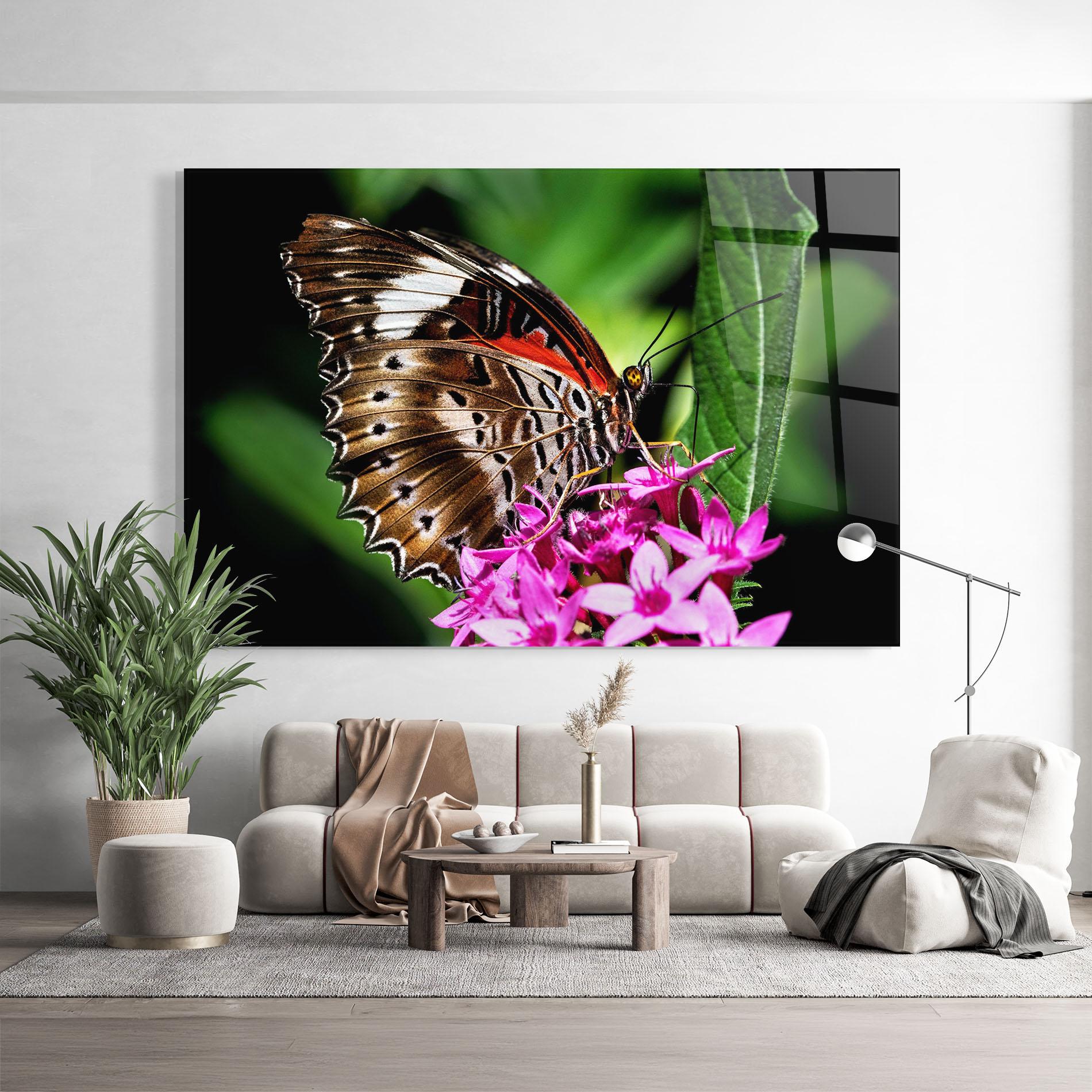 Obraz na Szkle Brown Red Butterfly mockup 9