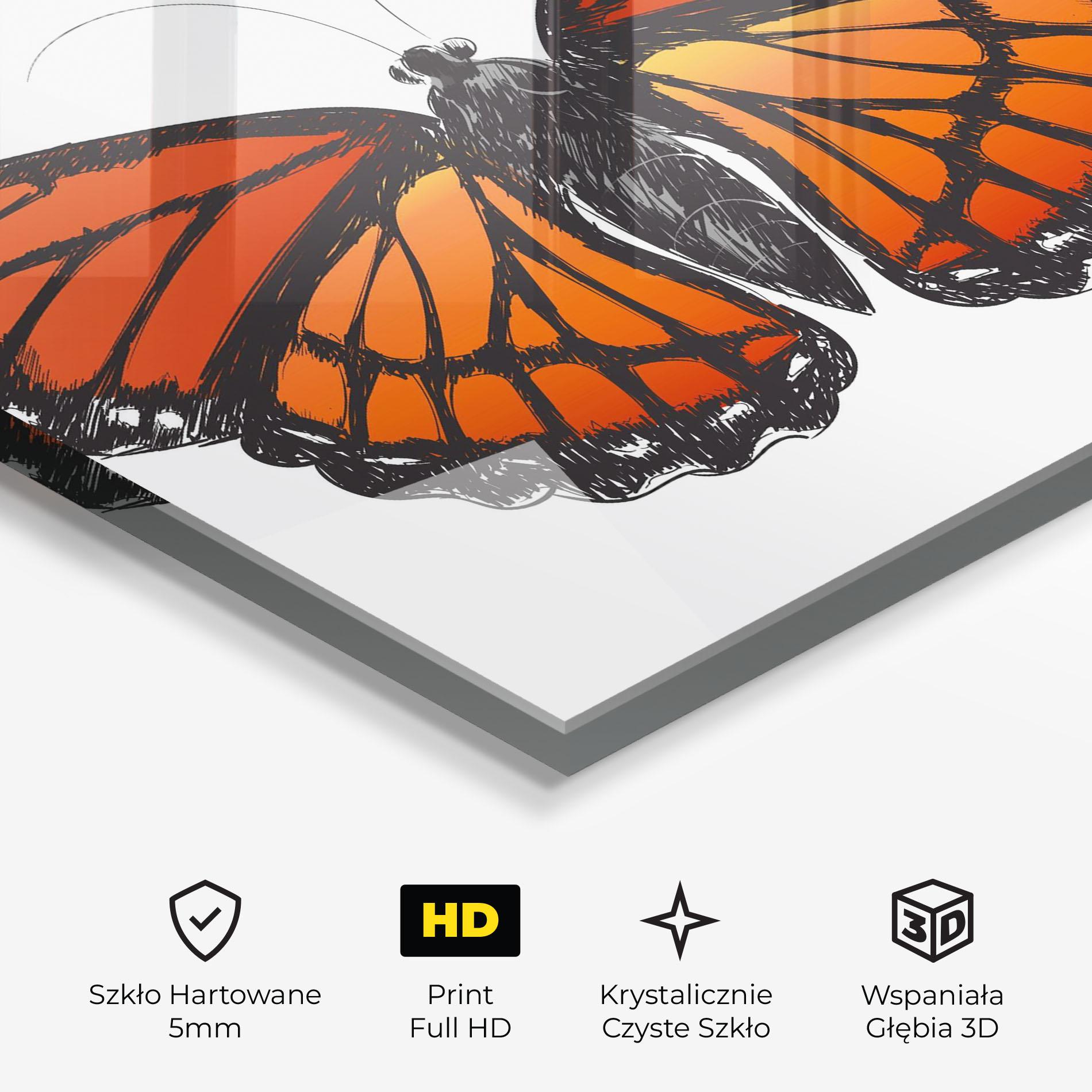Obraz na Szkle Beautiful Orange Butterfly mockup 3