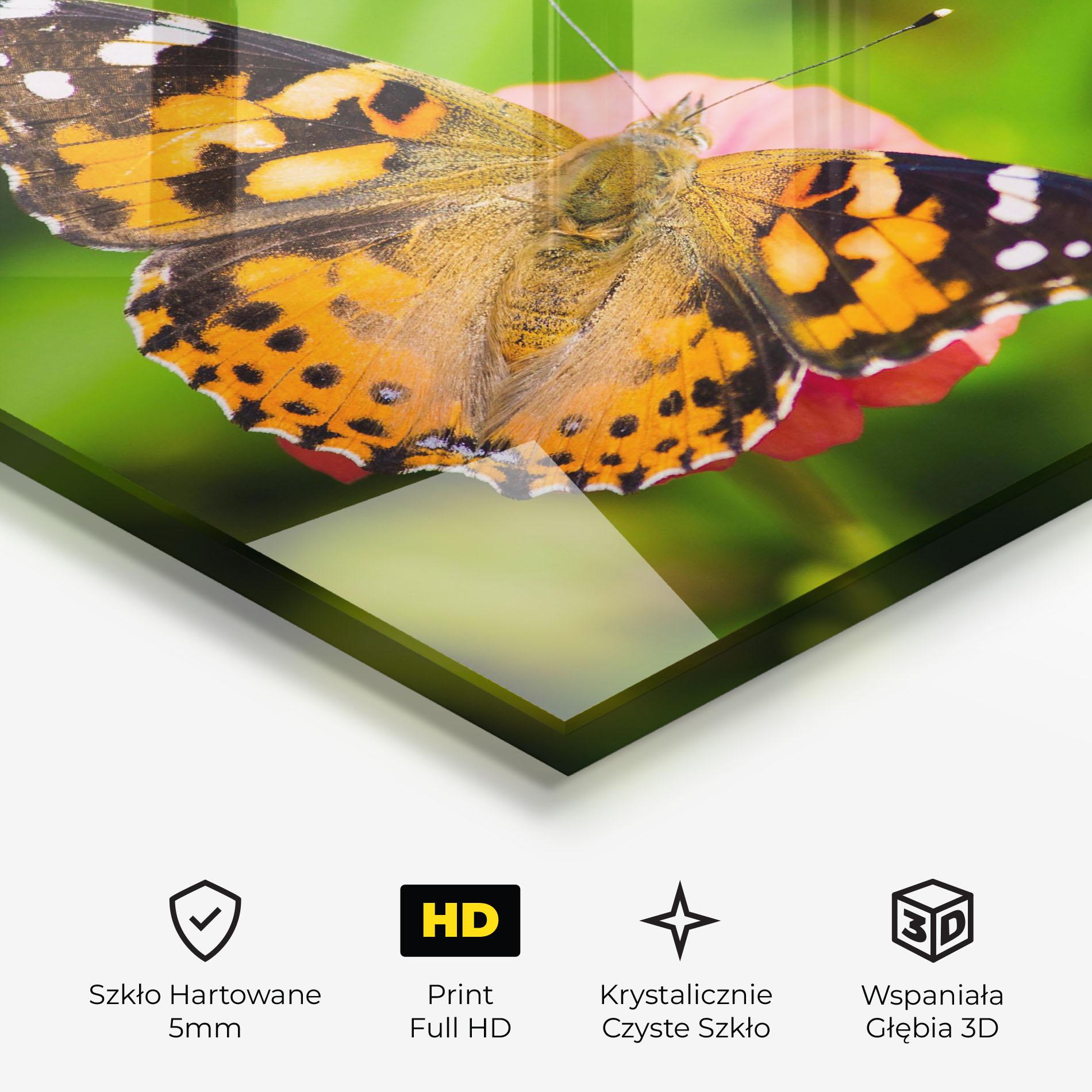 Obraz na Szkle Butterfly On Flower mockup 3