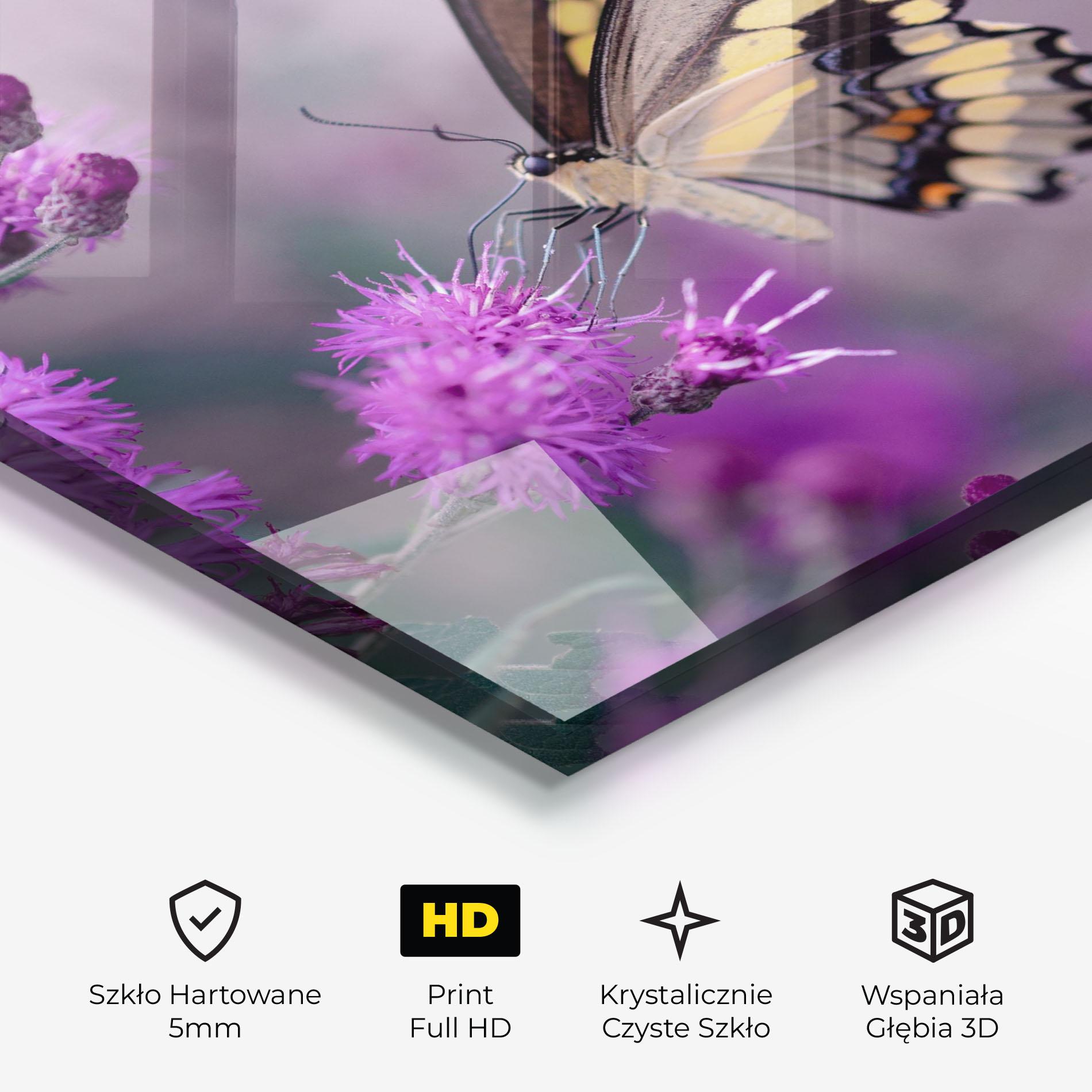 Obraz na Szkle Cream Black Butterfly mockup 3