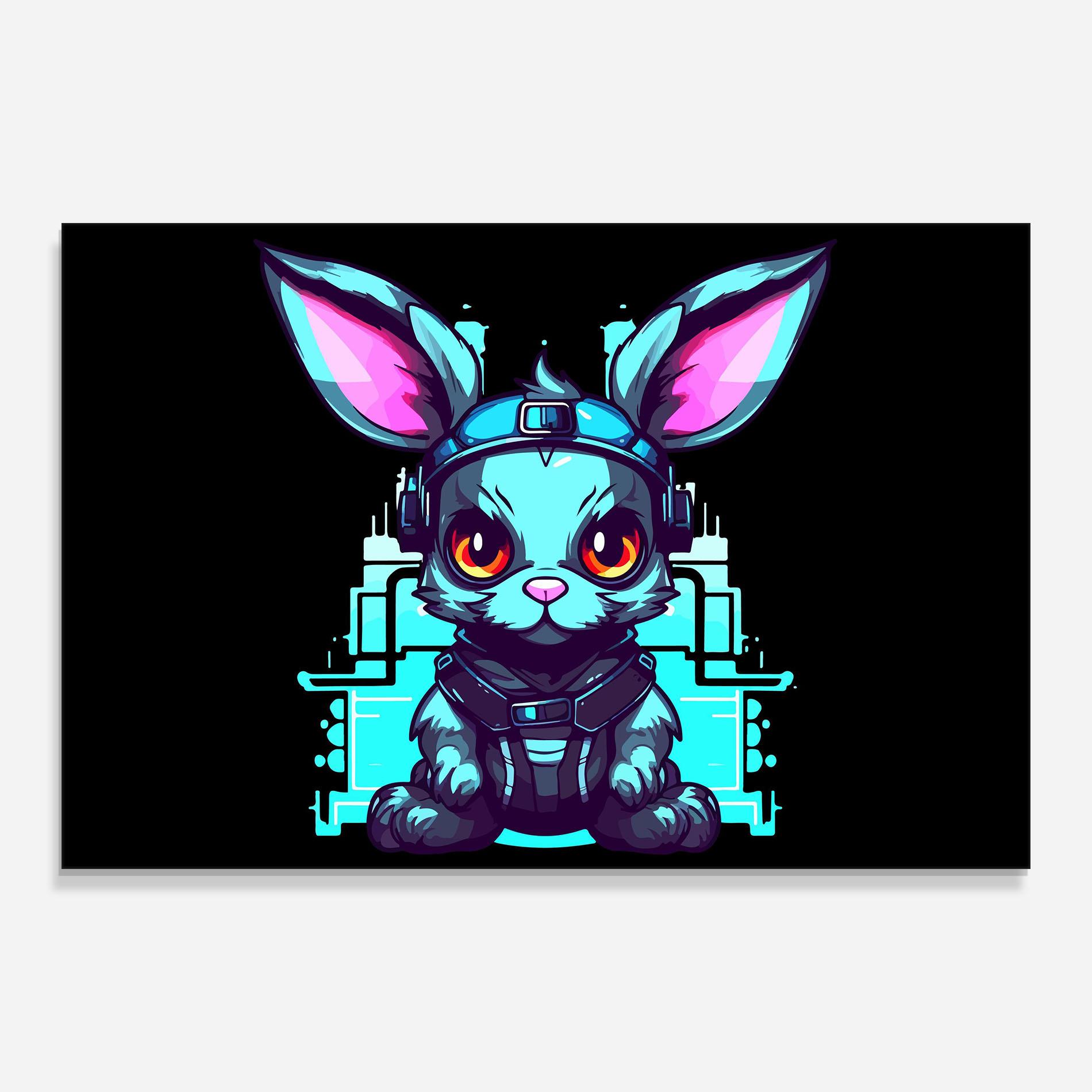Obraz na Szkle Cyberpunk Rabbit mockup 0
