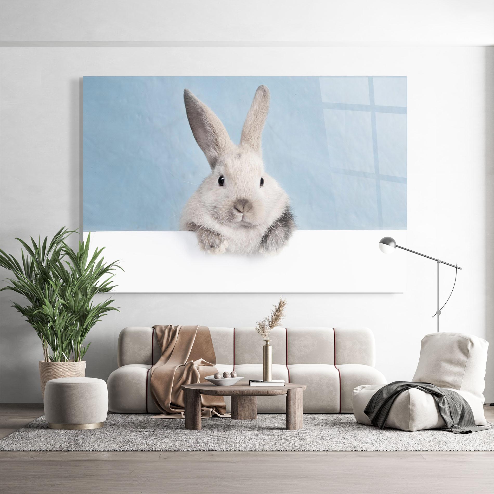 Obraz na Szkle Cream Bunny mockup 9