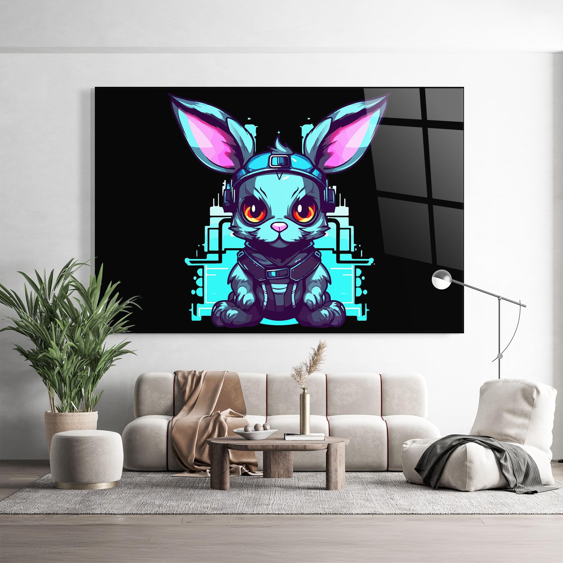 Obraz na Szkle Cyberpunk Rabbit mockup 9
