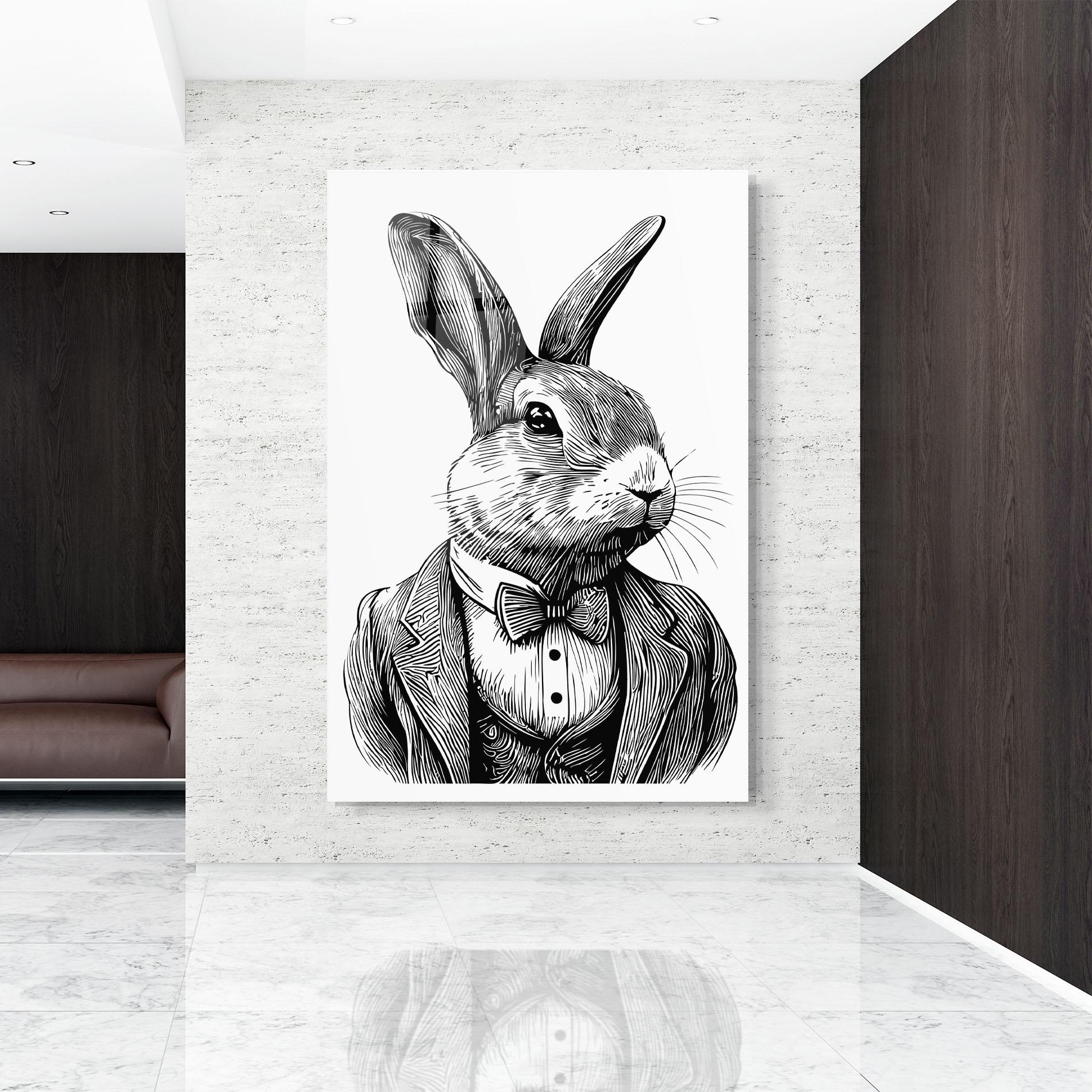 Obraz na Szkle Bunny In Suit mockup 9