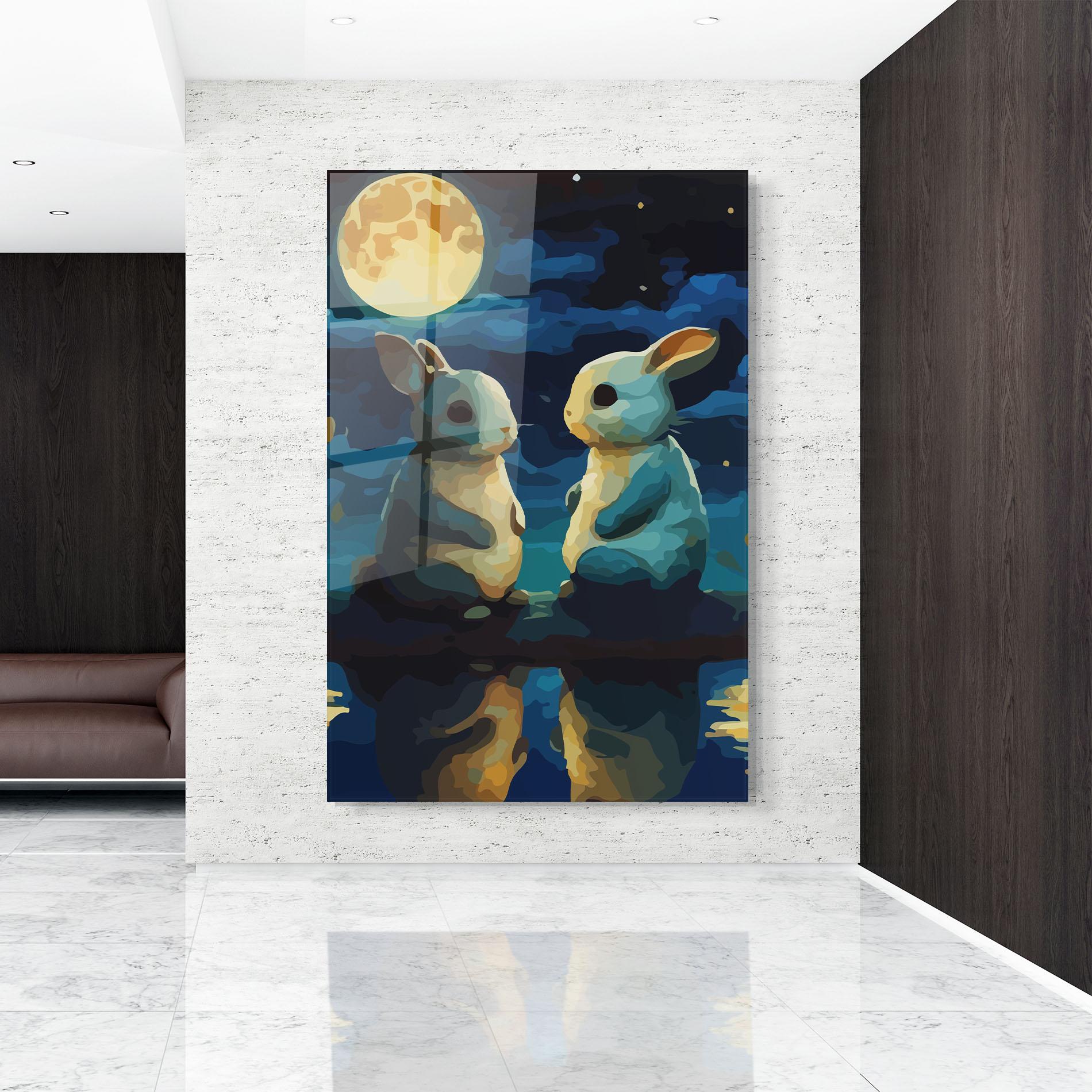 Obraz na Szkle Full Moon Bunny mockup 9