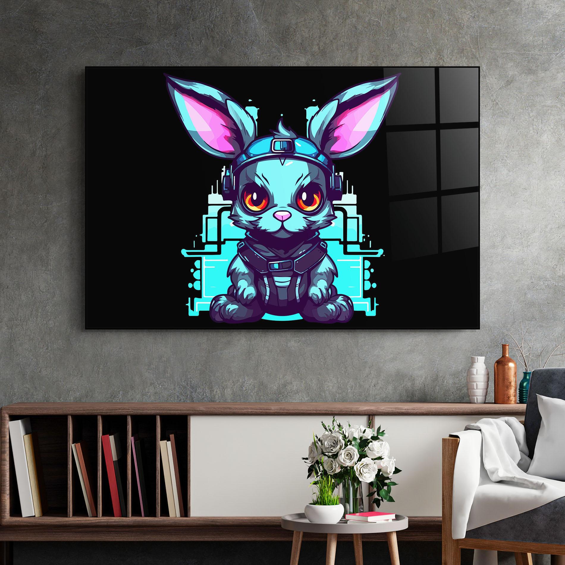 Obraz na Szkle Cyberpunk Rabbit mockup 2