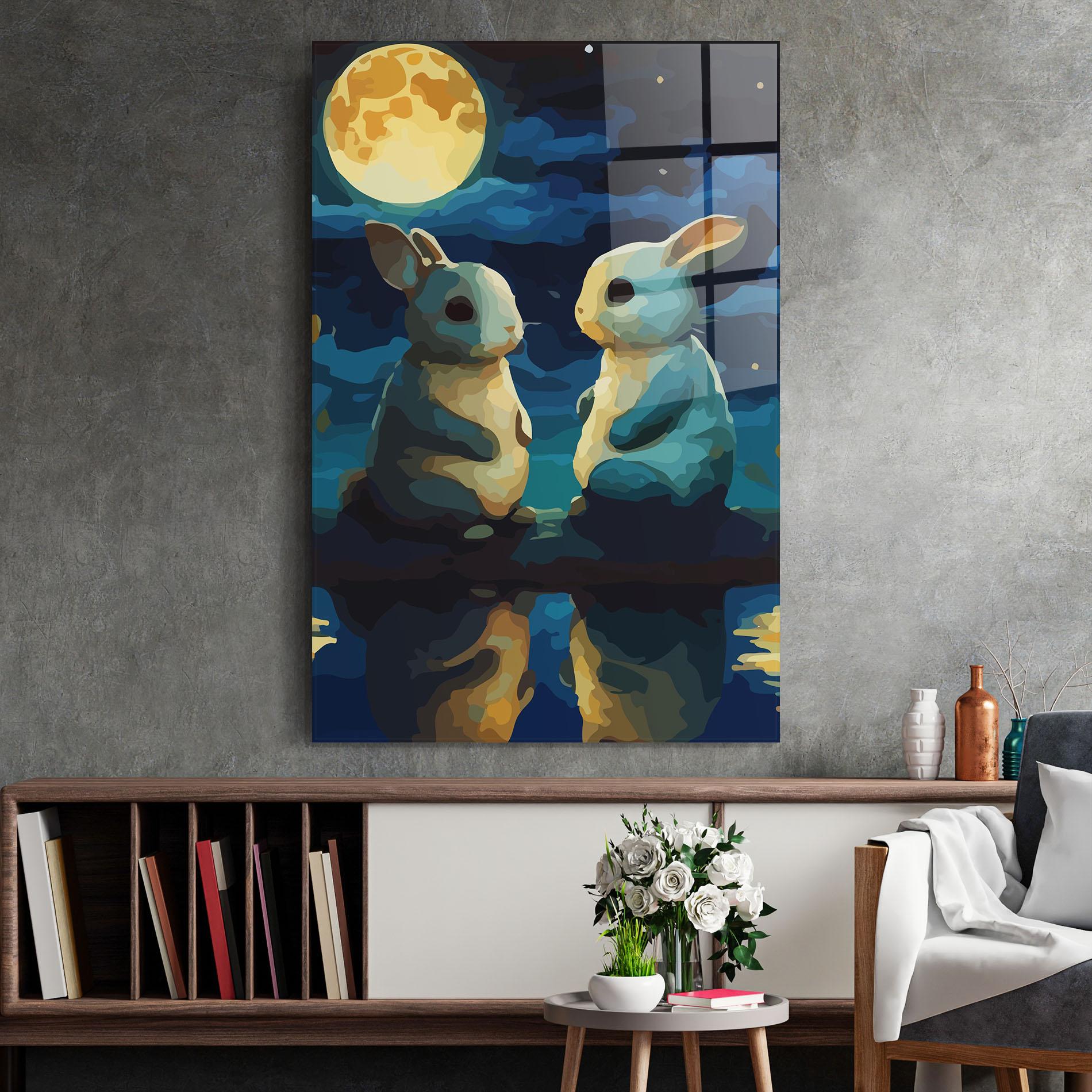 Obraz na Szkle Full Moon Bunny mockup 2