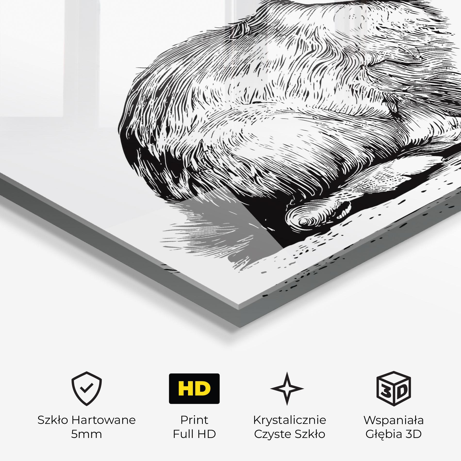 Obraz na Szkle Bunny Black Lines mockup 3