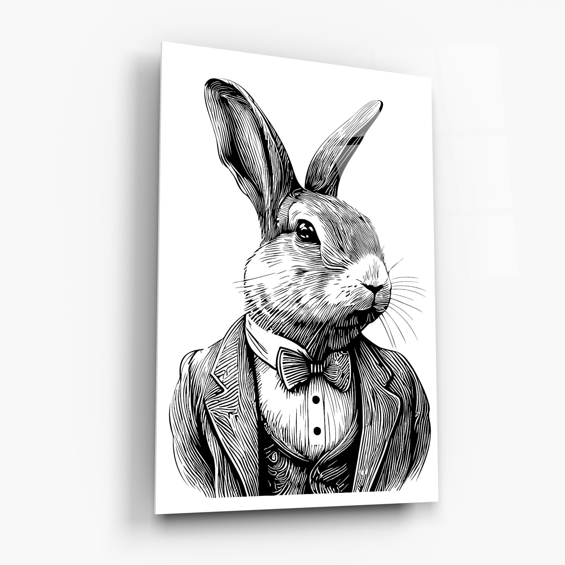 Obraz na Szkle Bunny In Suit mockup 6