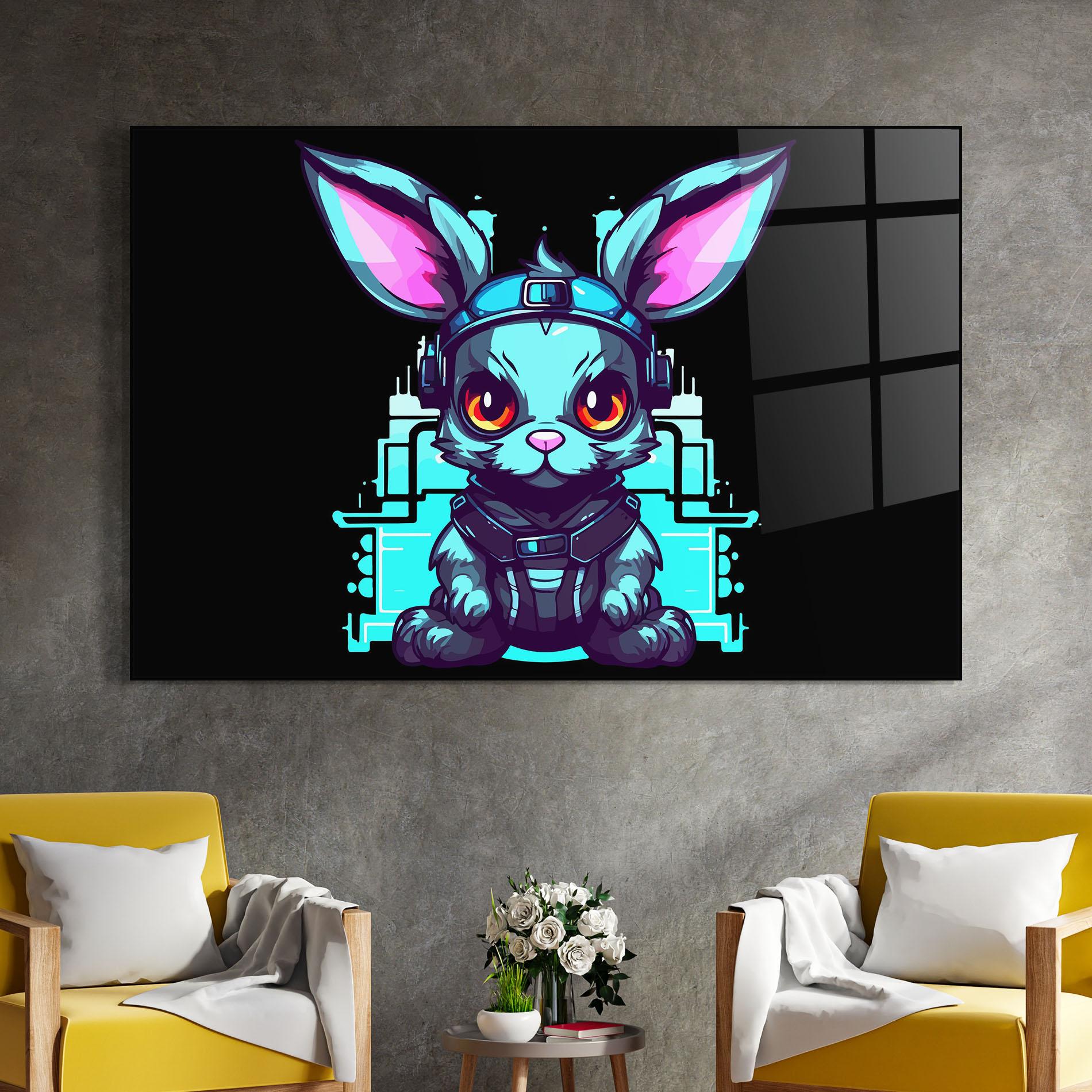 Obraz na Szkle Cyberpunk Rabbit mockup 4