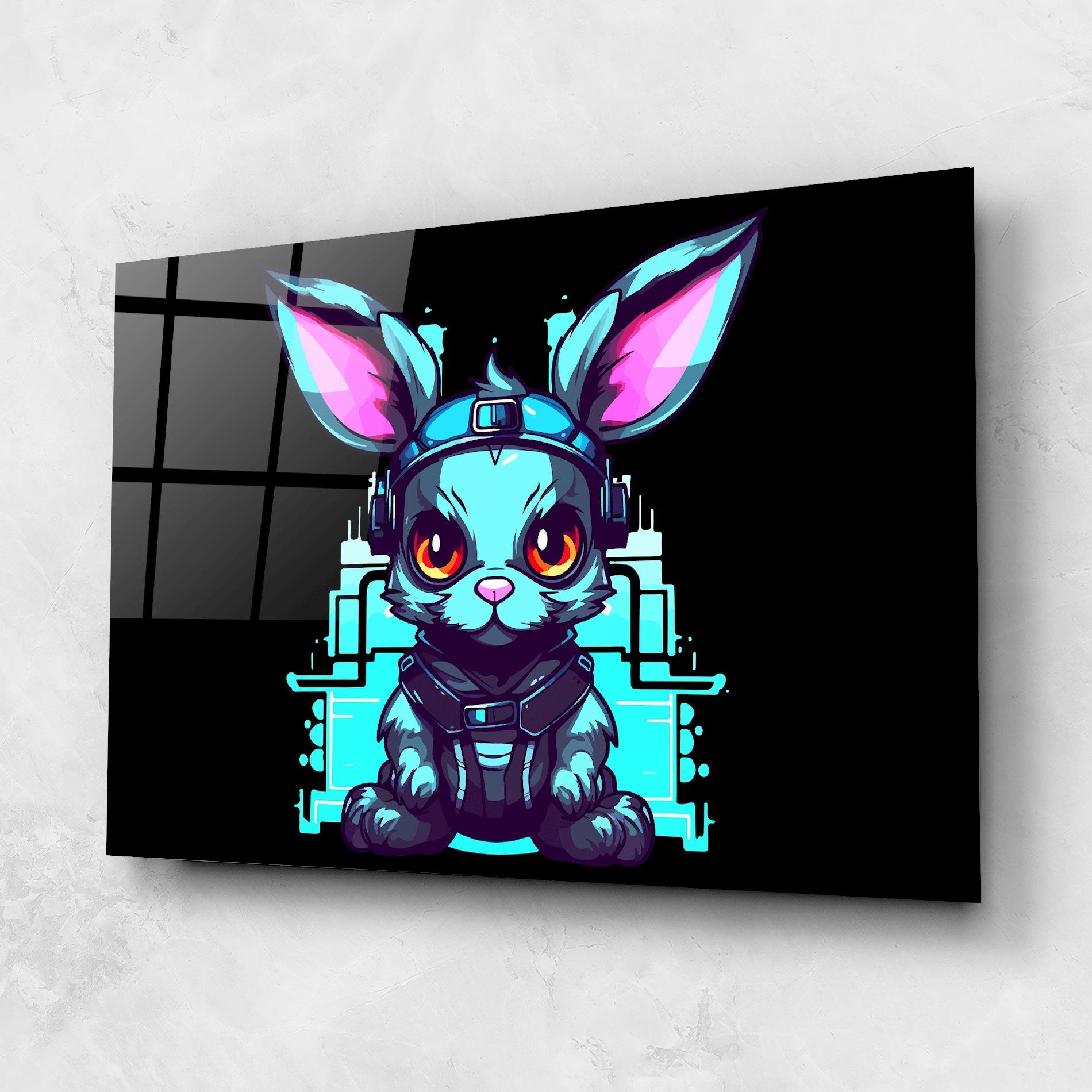 Obraz na Szkle Cyberpunk Rabbit mockup 1