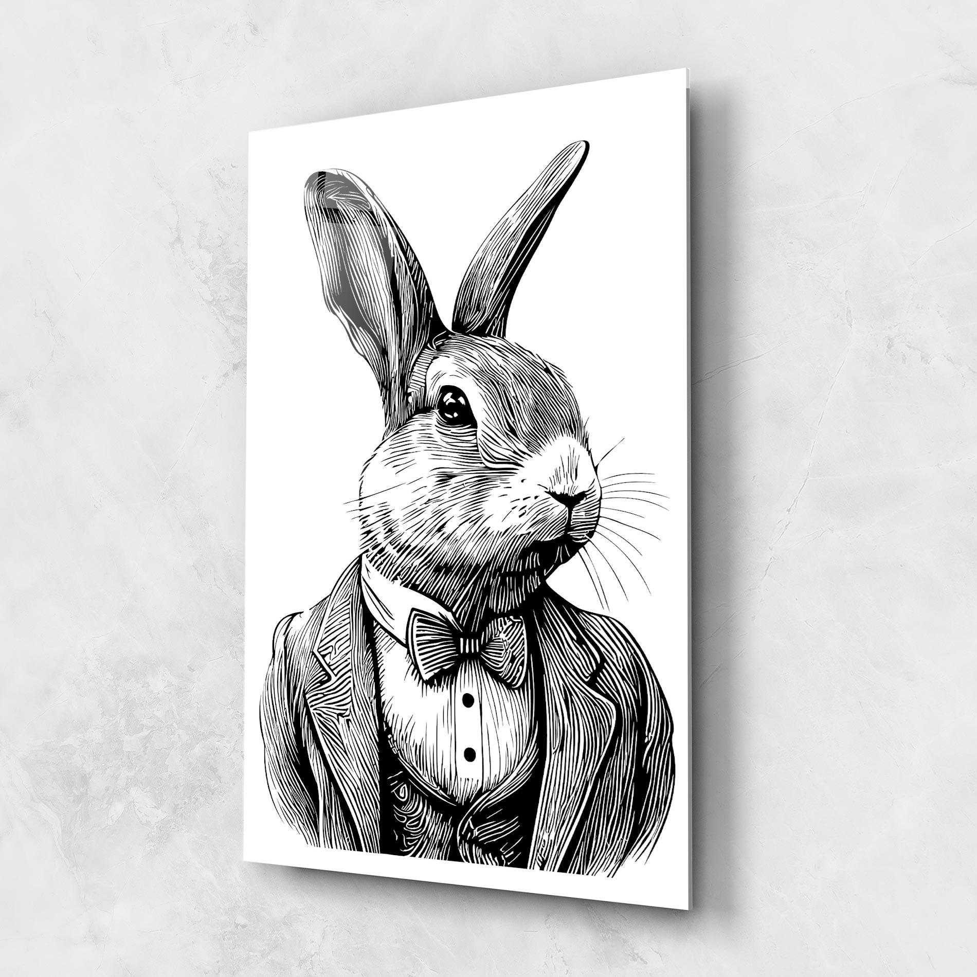Obraz na Szkle Bunny In Suit mockup 1