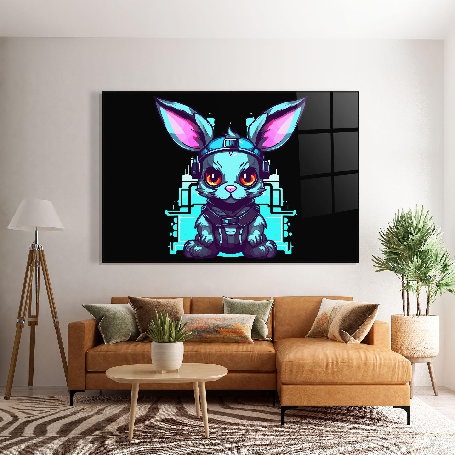 Obraz na Szkle Cyberpunk Rabbit mockup 7