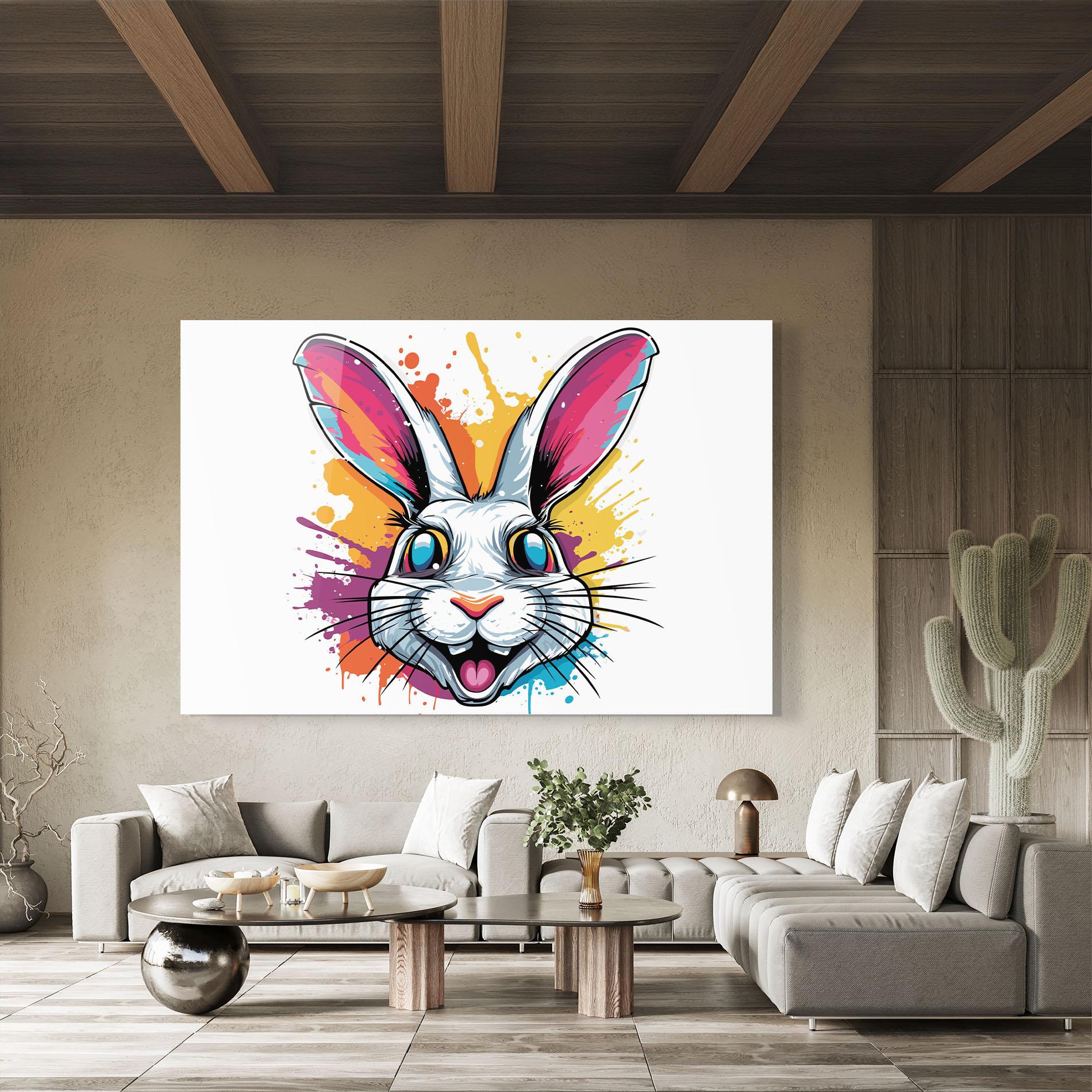 Obraz na Szkle Crazy Bunny mockup 8