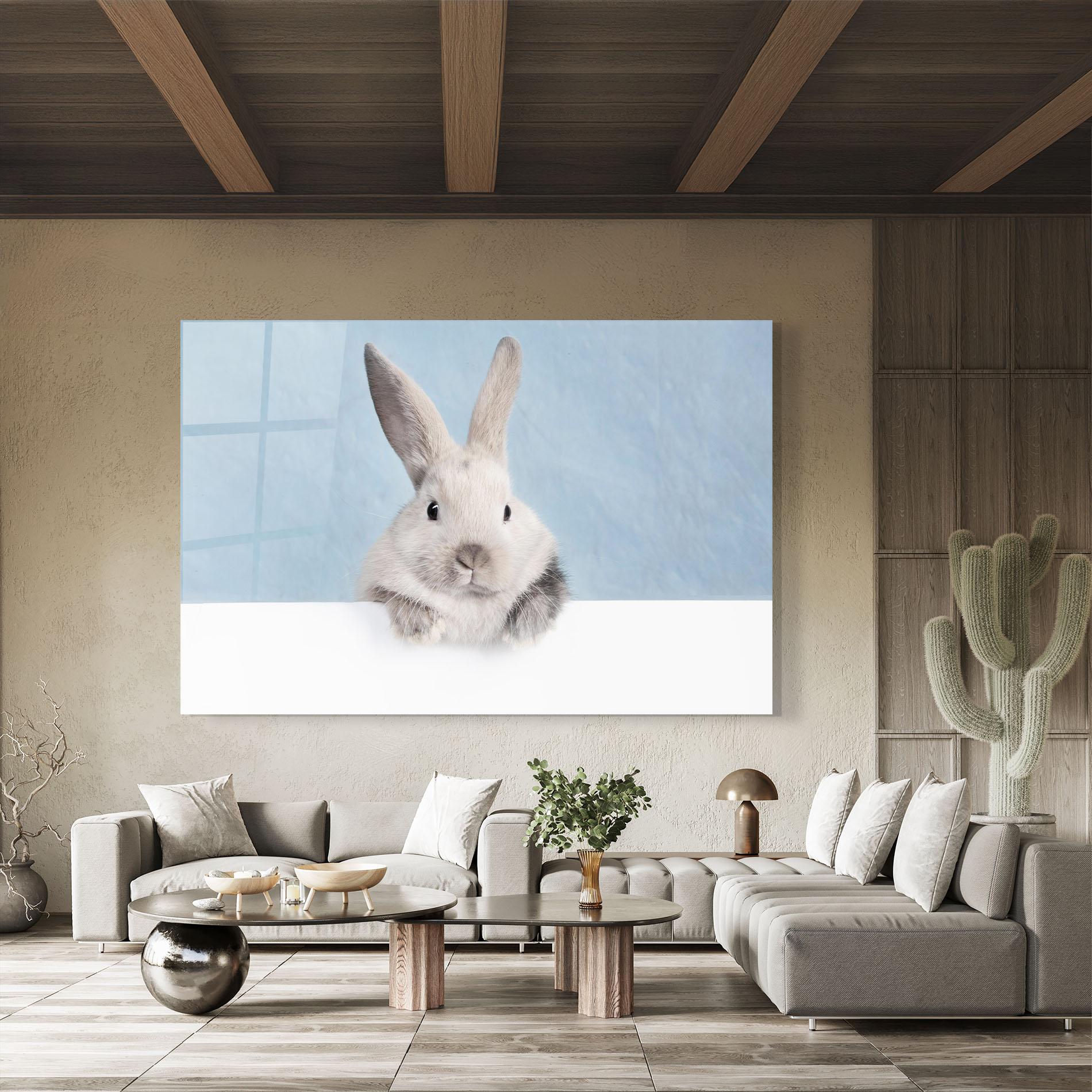 Obraz na Szkle Cream Bunny mockup 8