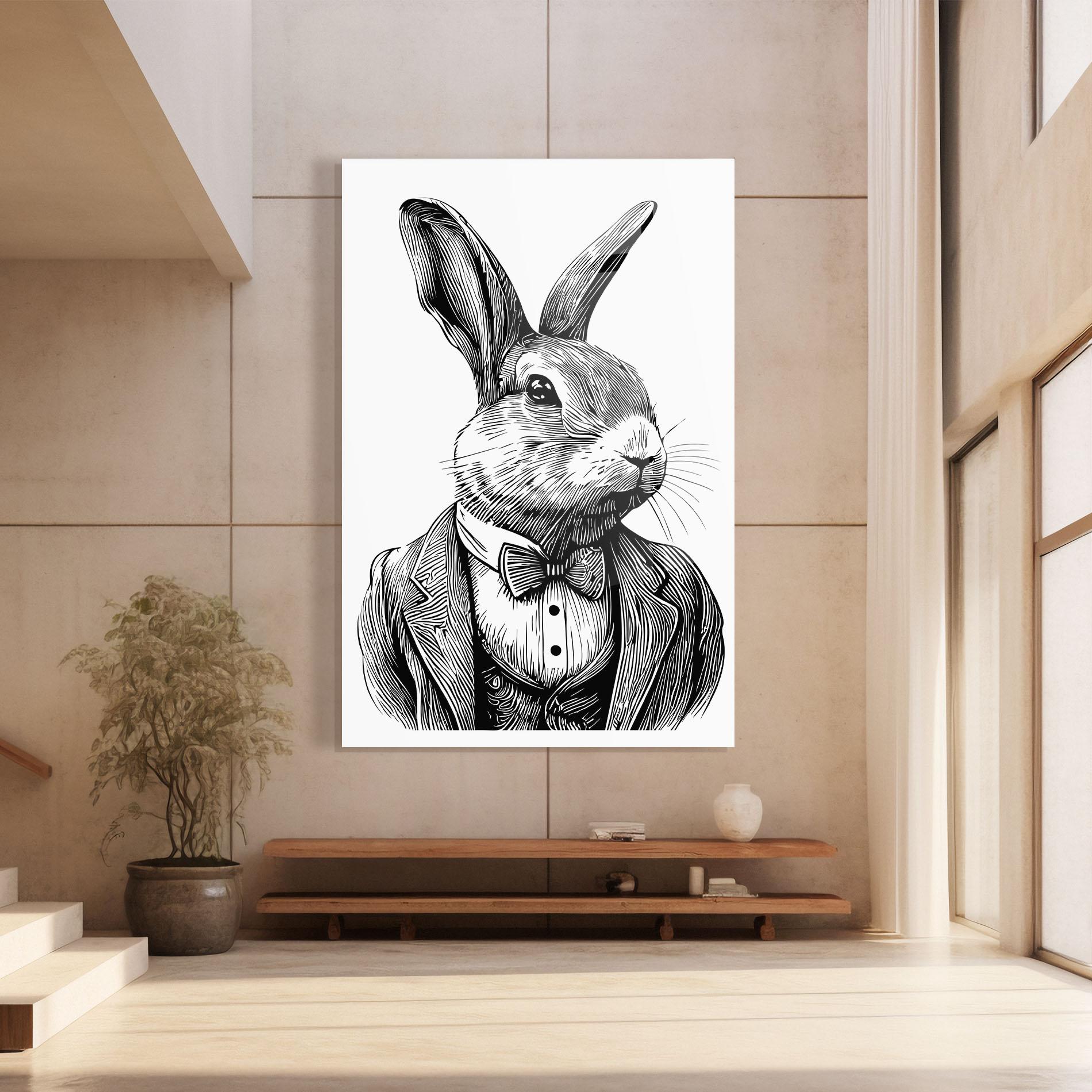 Obraz na Szkle Bunny In Suit mockup 8
