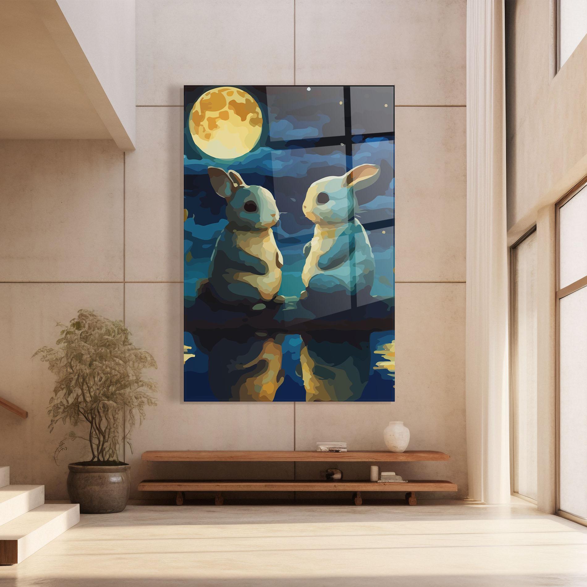 Obraz na Szkle Full Moon Bunny mockup 8