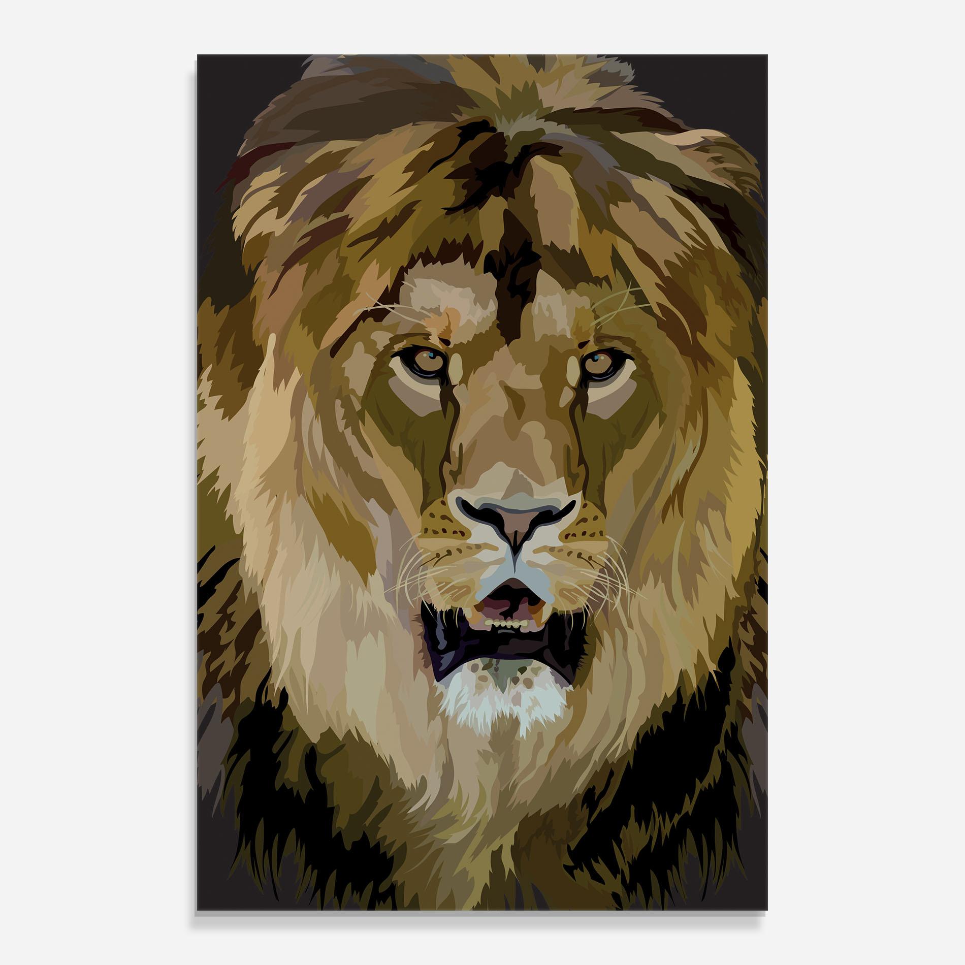 Obraz na Szkle Beautiful Lion Art mockup 0