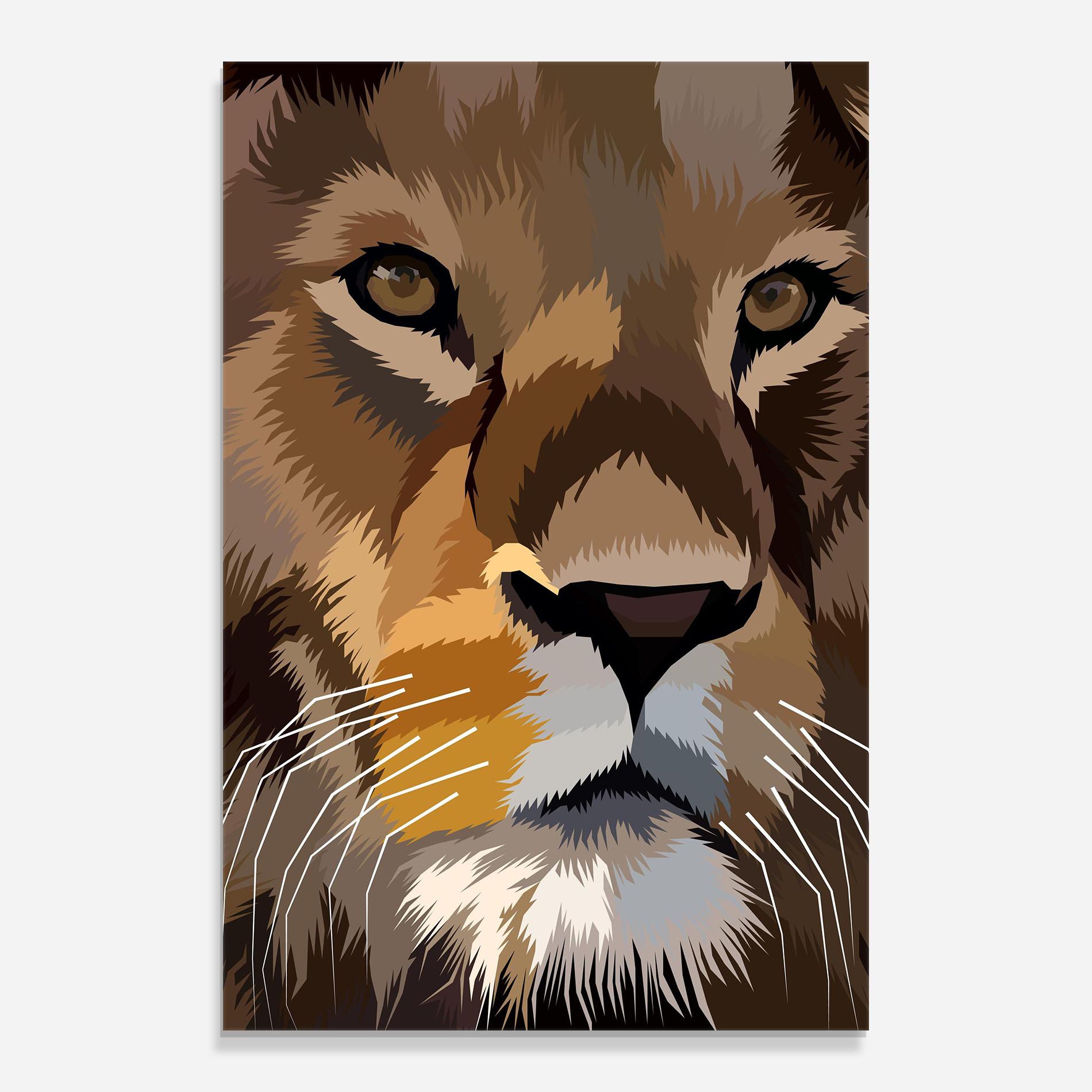 Obraz na Szkle Cute Lion Art mockup 0