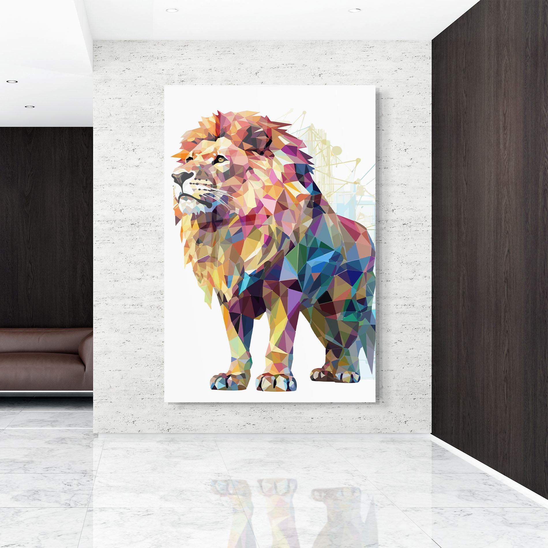 Obraz na Szkle Artistic Lion mockup 9