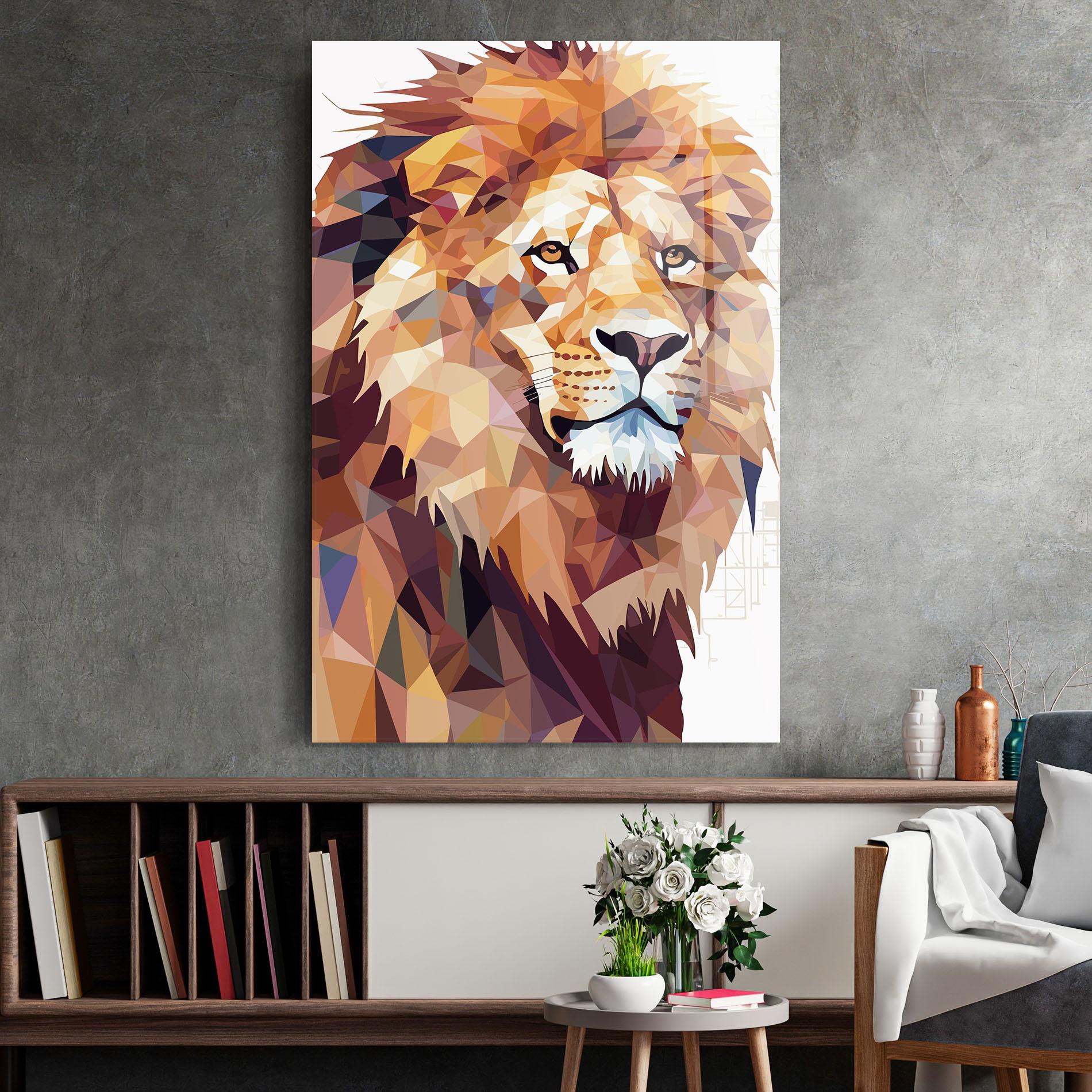 Obraz na Szkle Artistic Lion Head mockup 2