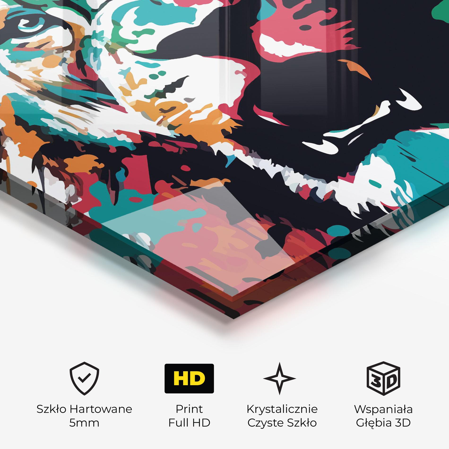 Obraz na Szkle Blue Green Lion mockup 3