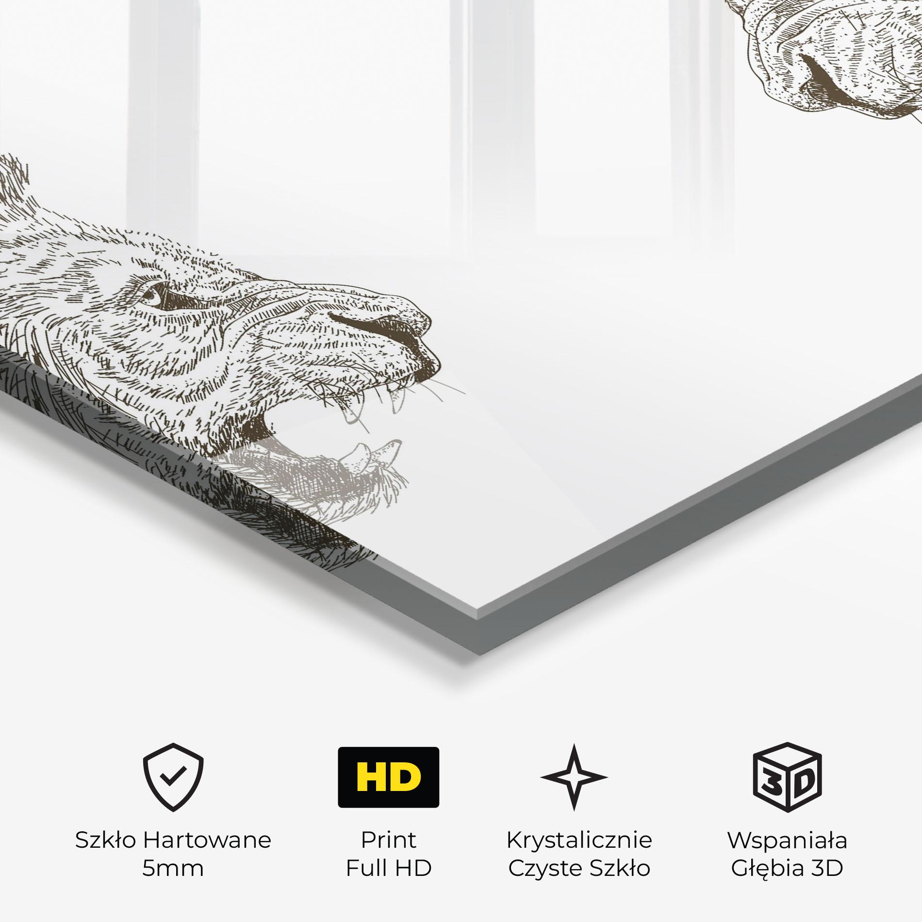 Obraz na Szkle Lion For Text mockup 3