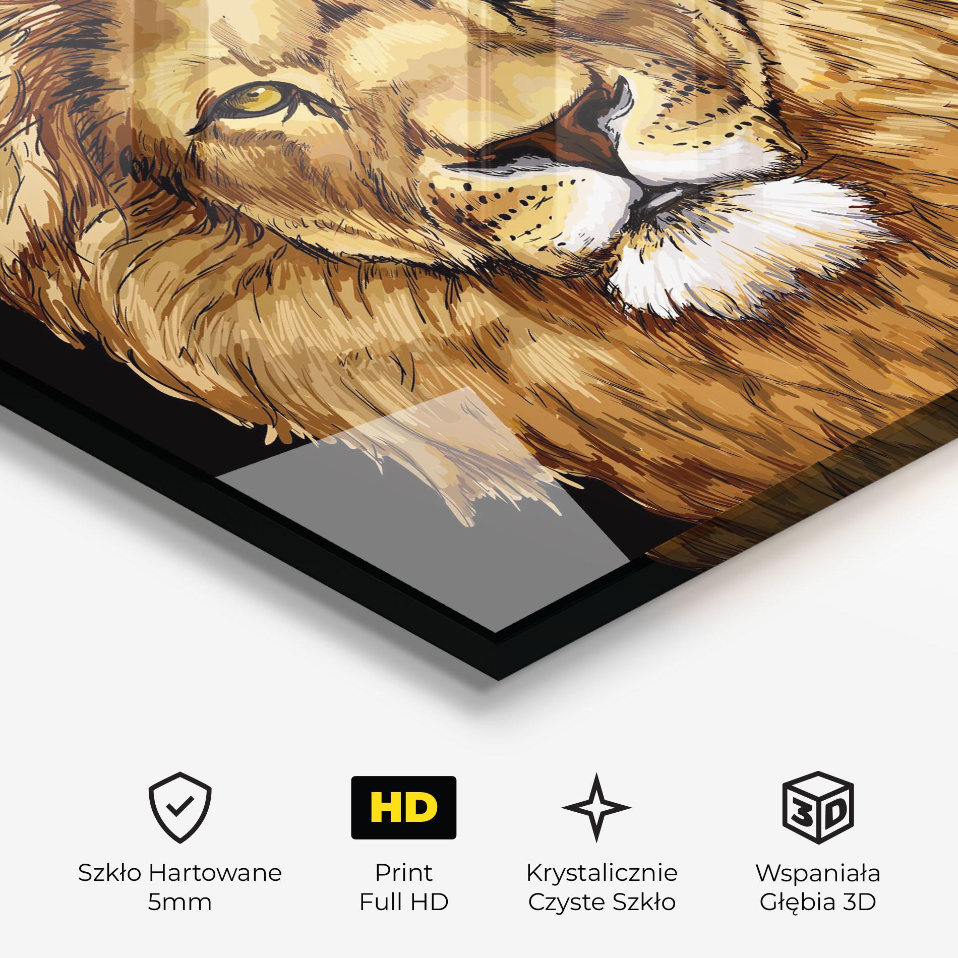 Obraz na Szkle Lion Head mockup 3