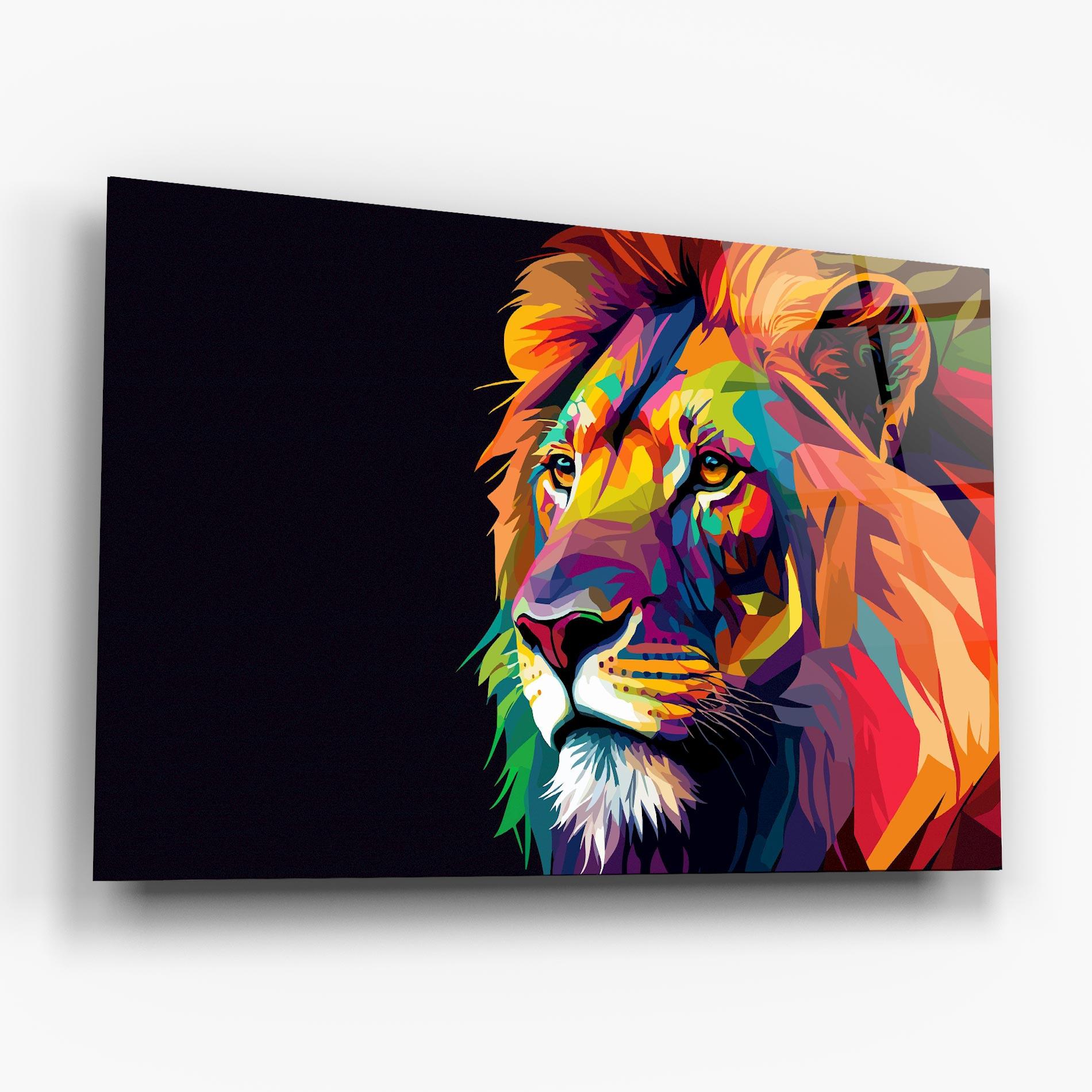 Obraz na Szkle Colorful Lion mockup 6