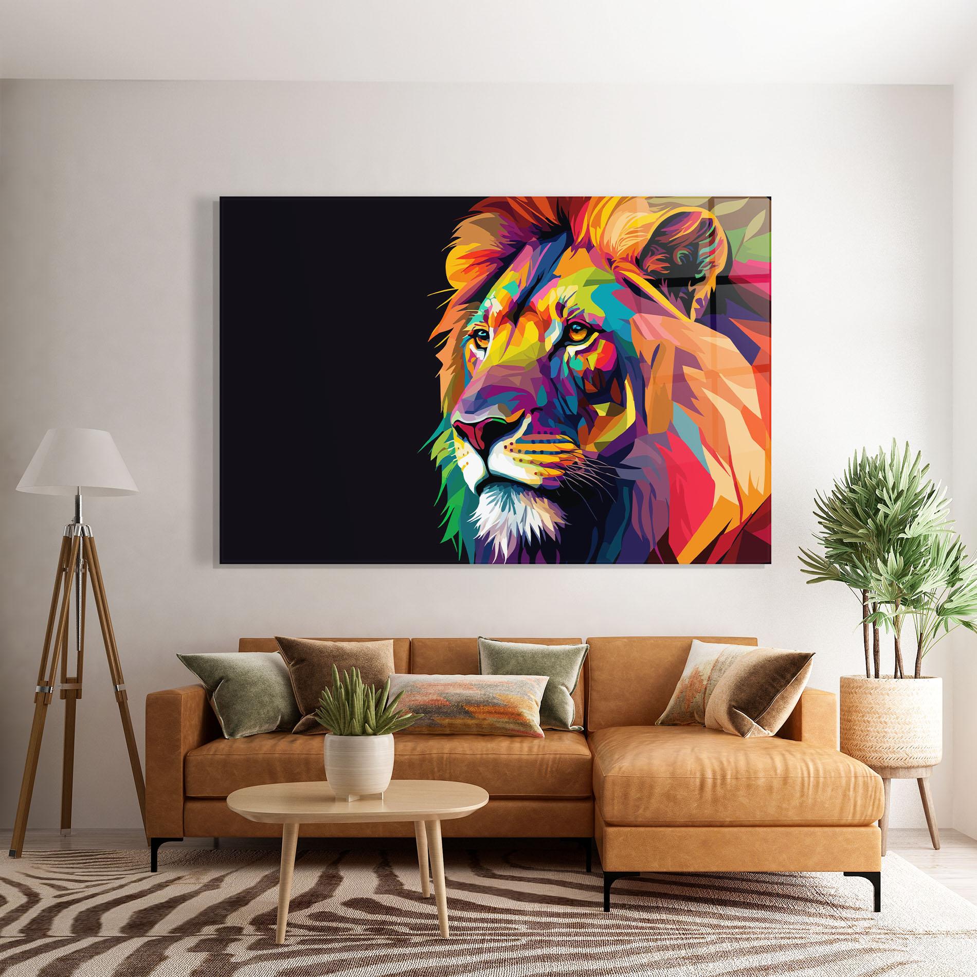 Obraz na Szkle Colorful Lion mockup 7