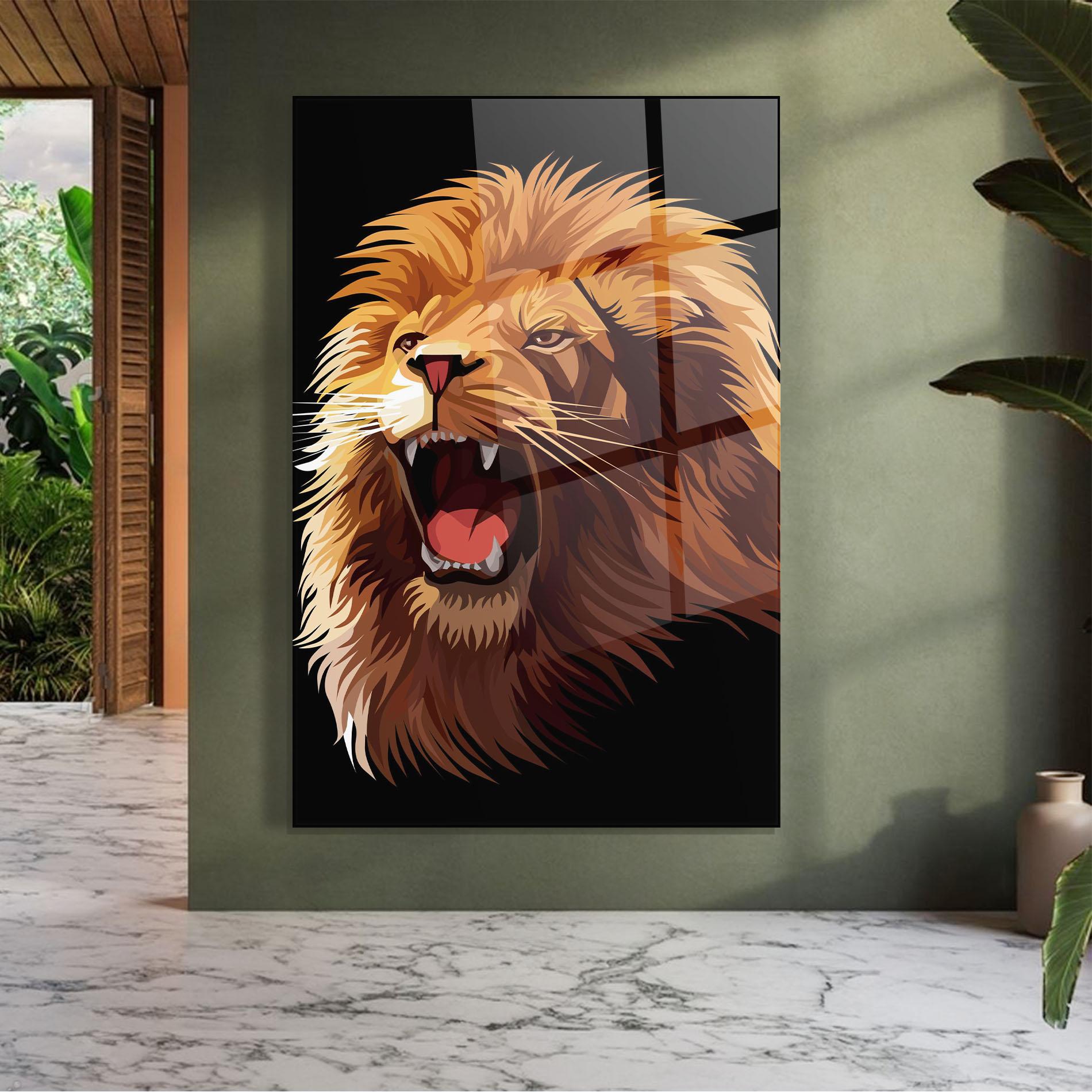 Obraz na Szkle Angry Lion Head mockup 7