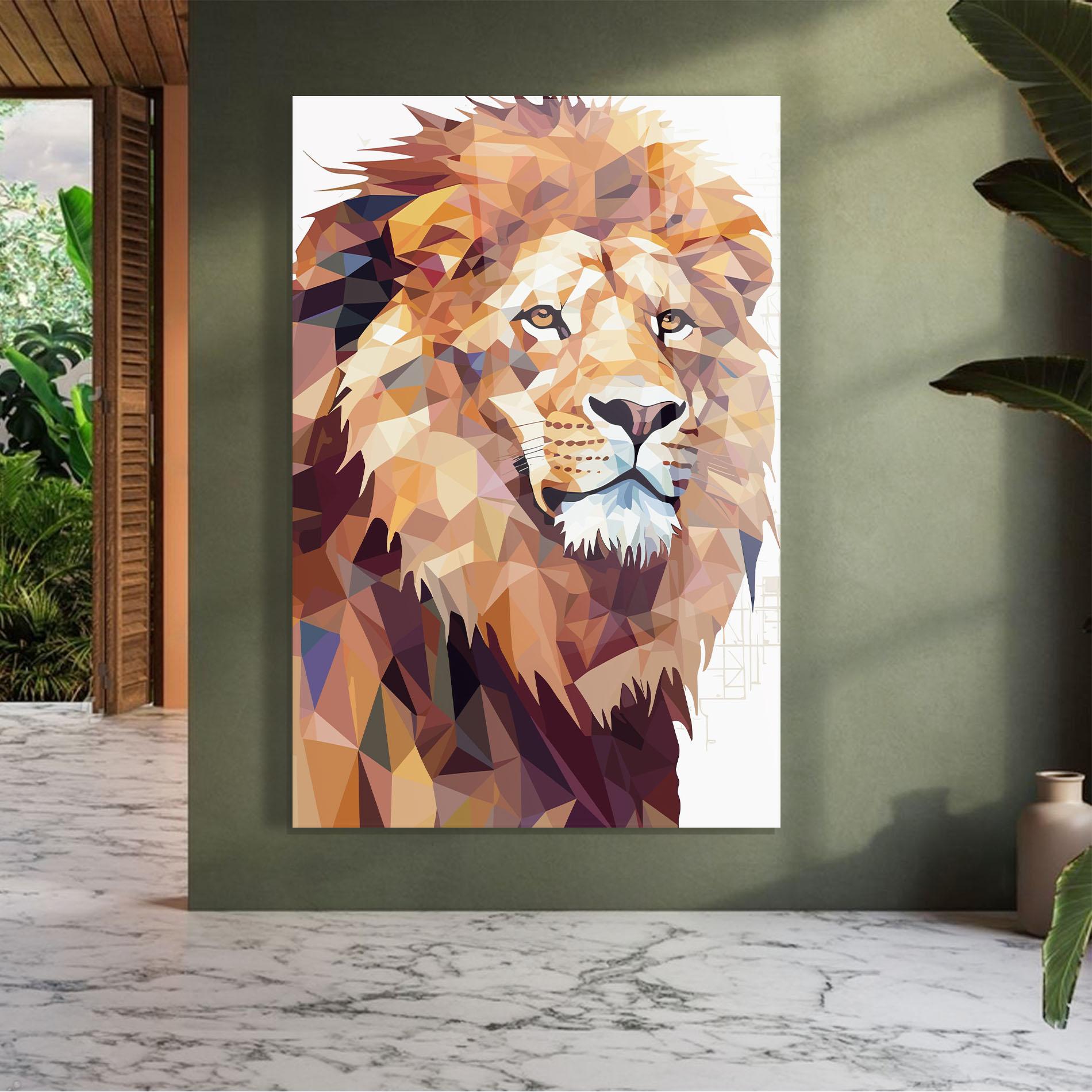 Obraz na Szkle Artistic Lion Head mockup 7