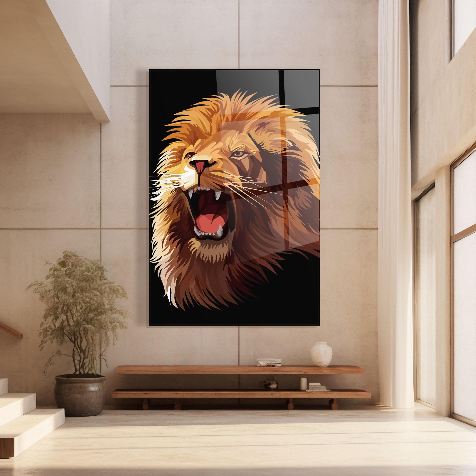 Obraz na Szkle Angry Lion Head mockup 8
