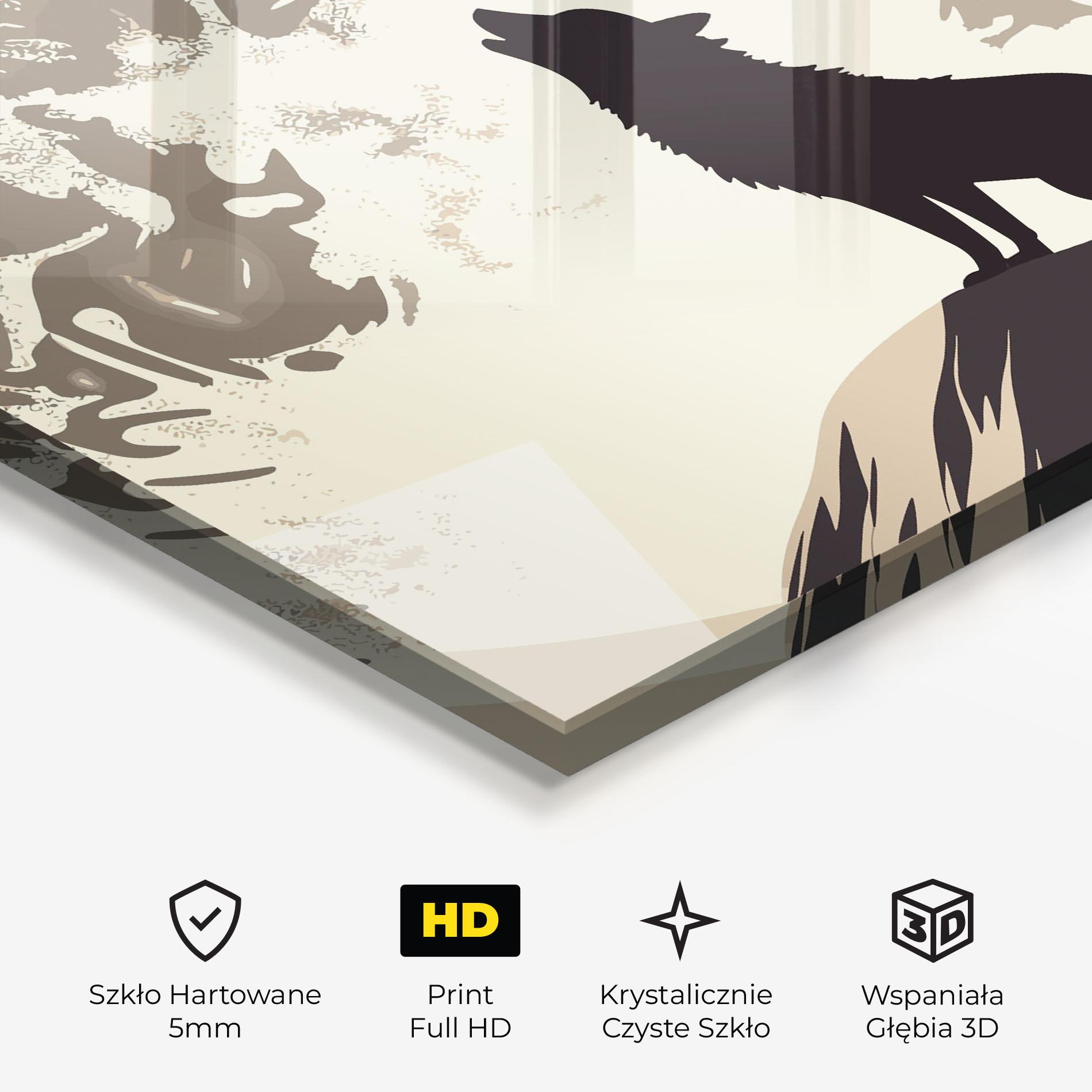 Obraz na Szkle Cream Moon Wolf mockup 3