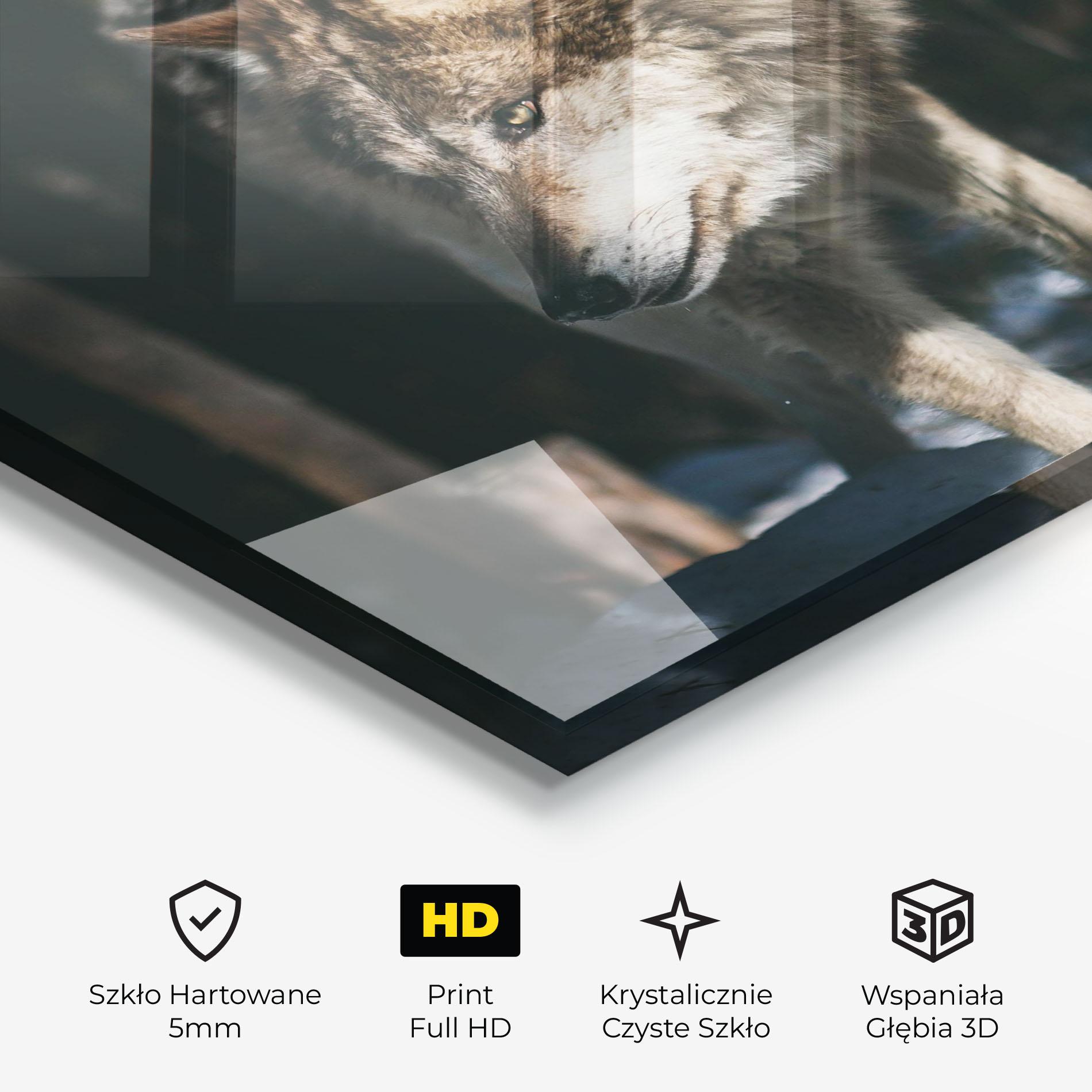 Obraz na Szkle Forest Wolf mockup 3