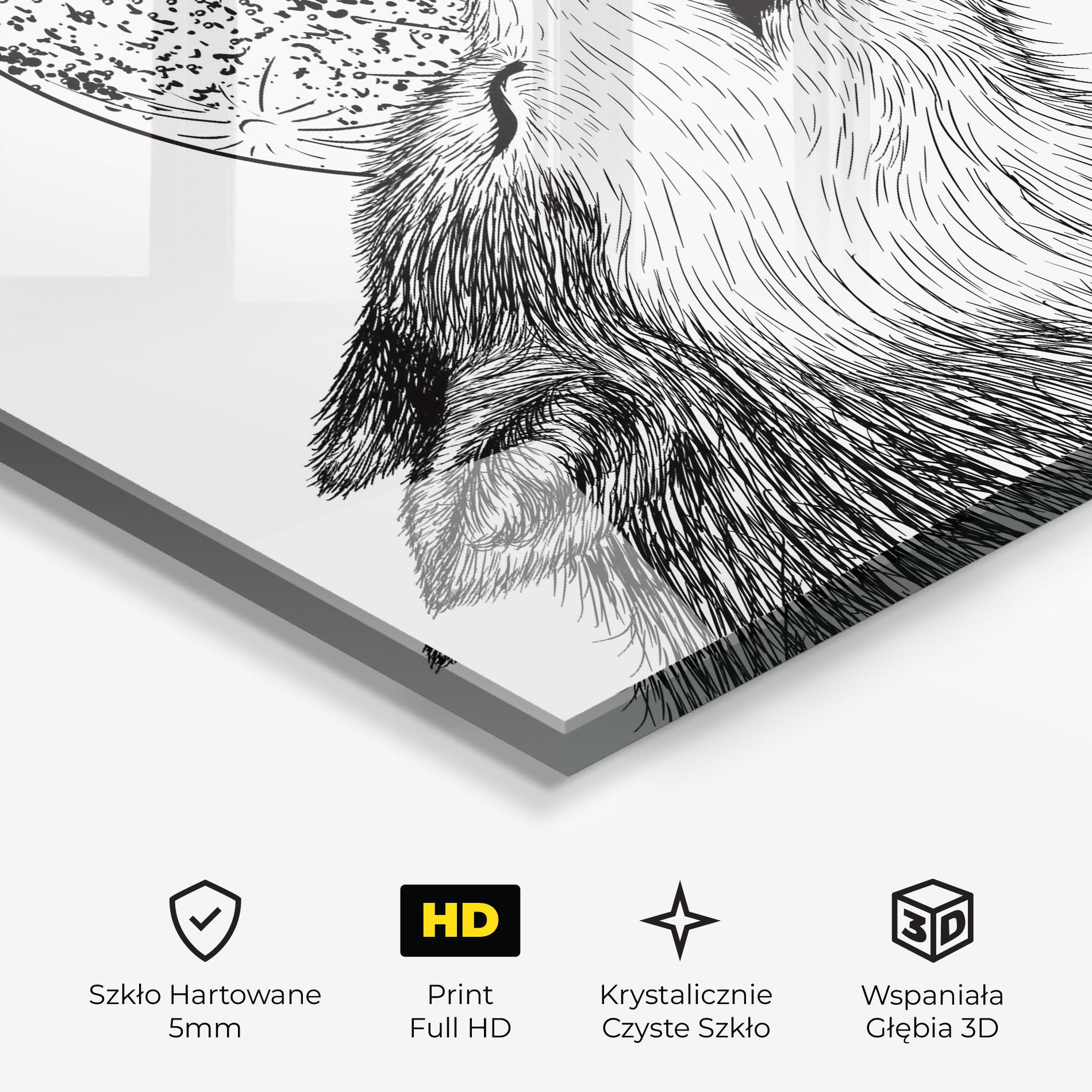 Obraz na Szkle Pretty Moon Wolf mockup 3