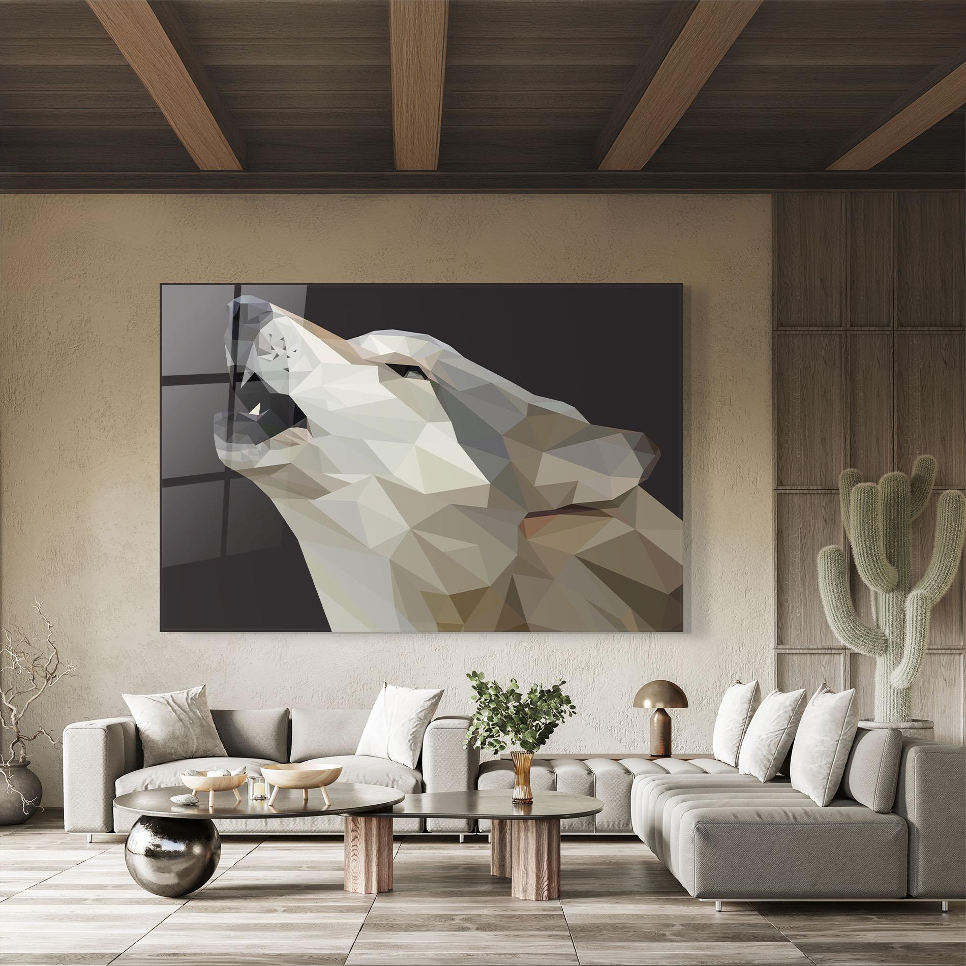 Obraz na Szkle Pretty Grey Wolf mockup 8