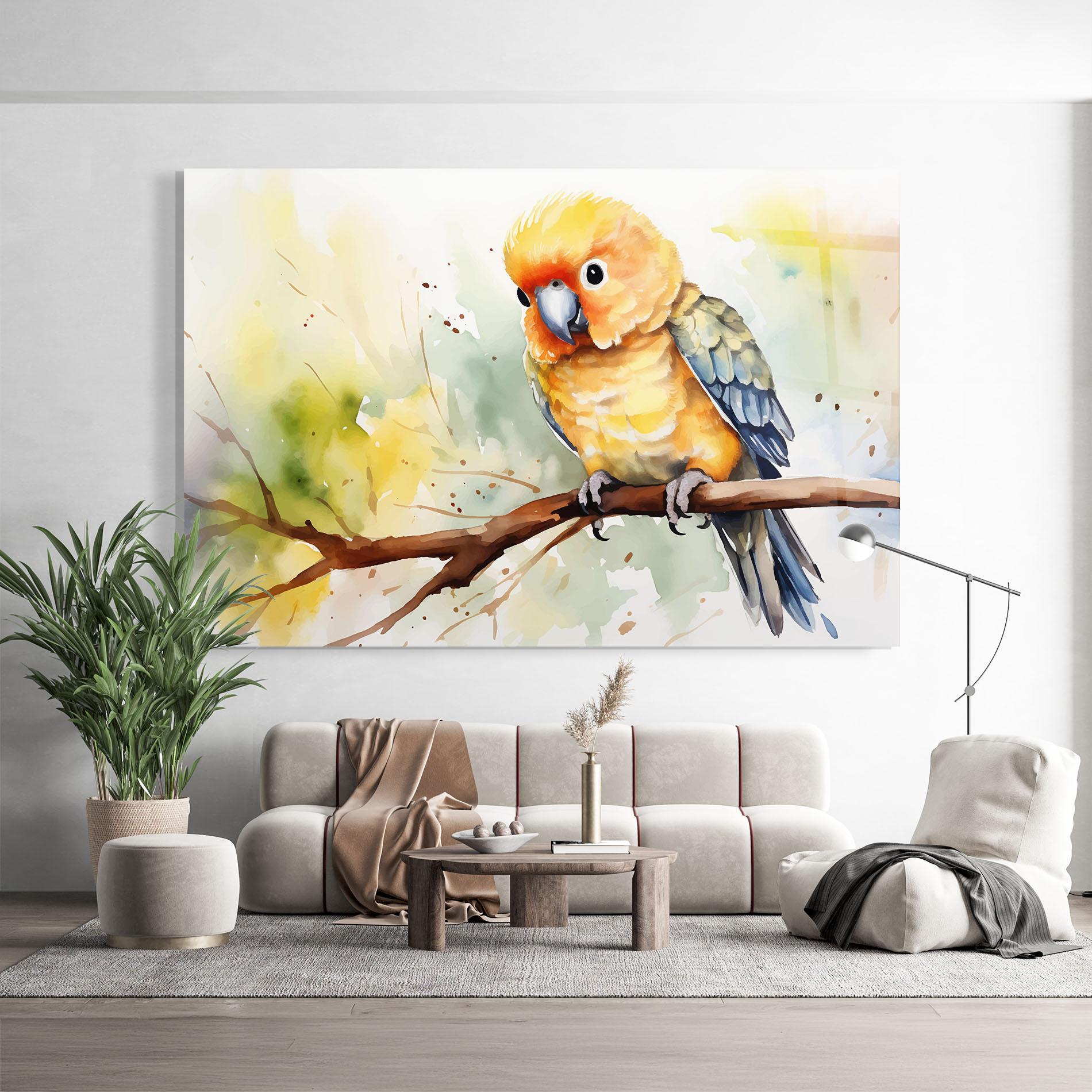 Obraz na Szkle Cute Baby Parrot mockup 9