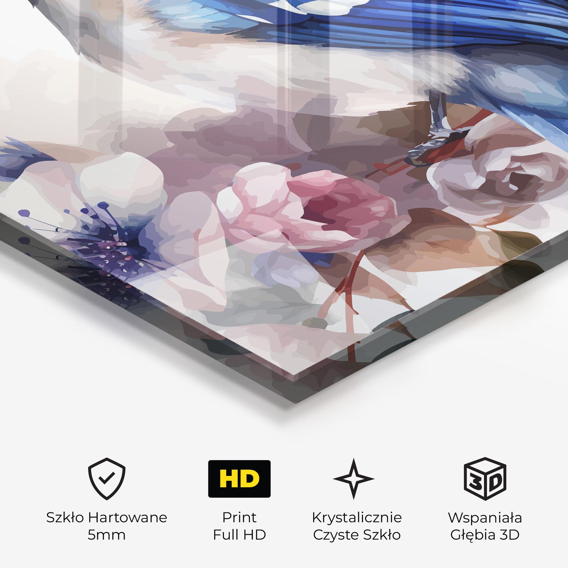 Obraz na Szkle Bird Pretty Blue mockup 3