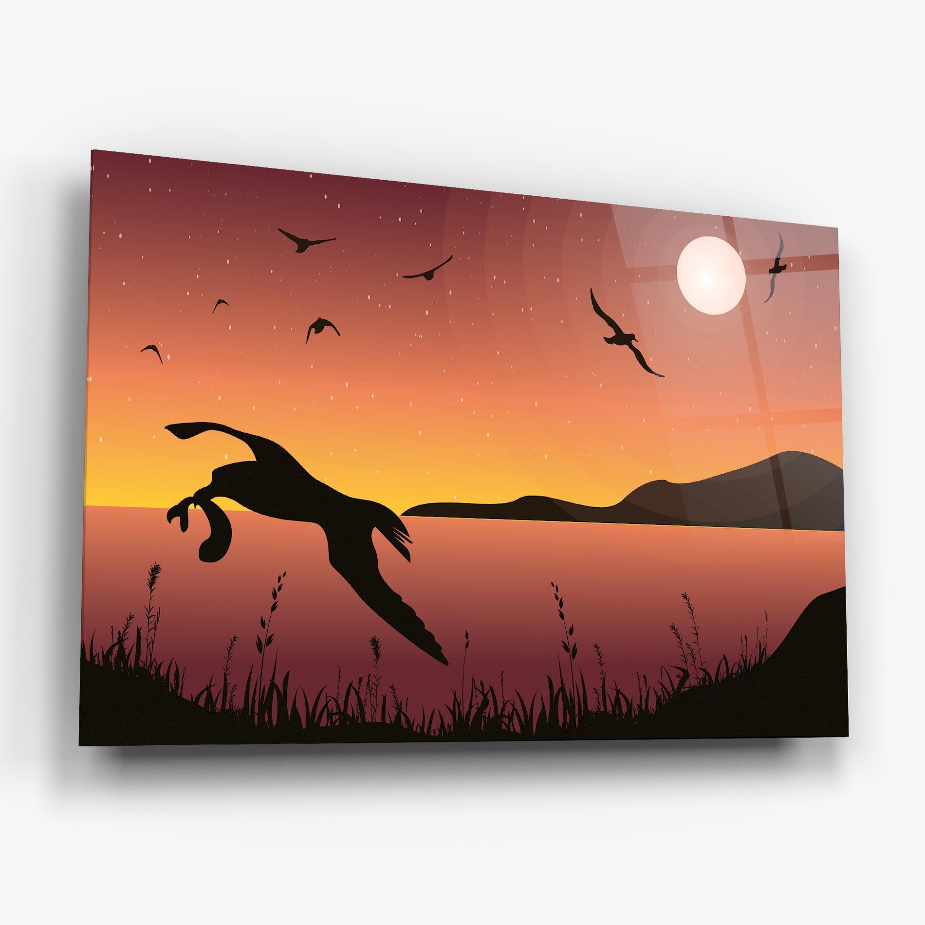 Obraz na Szkle Birds Fishing mockup 6