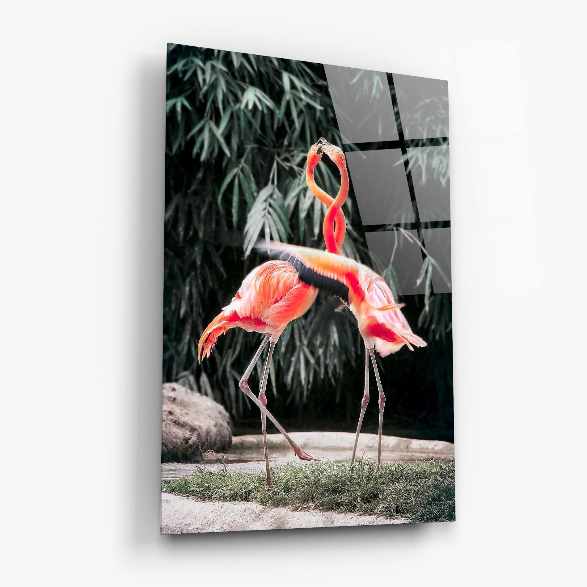 Obraz na Szkle Flamingo Love mockup 6